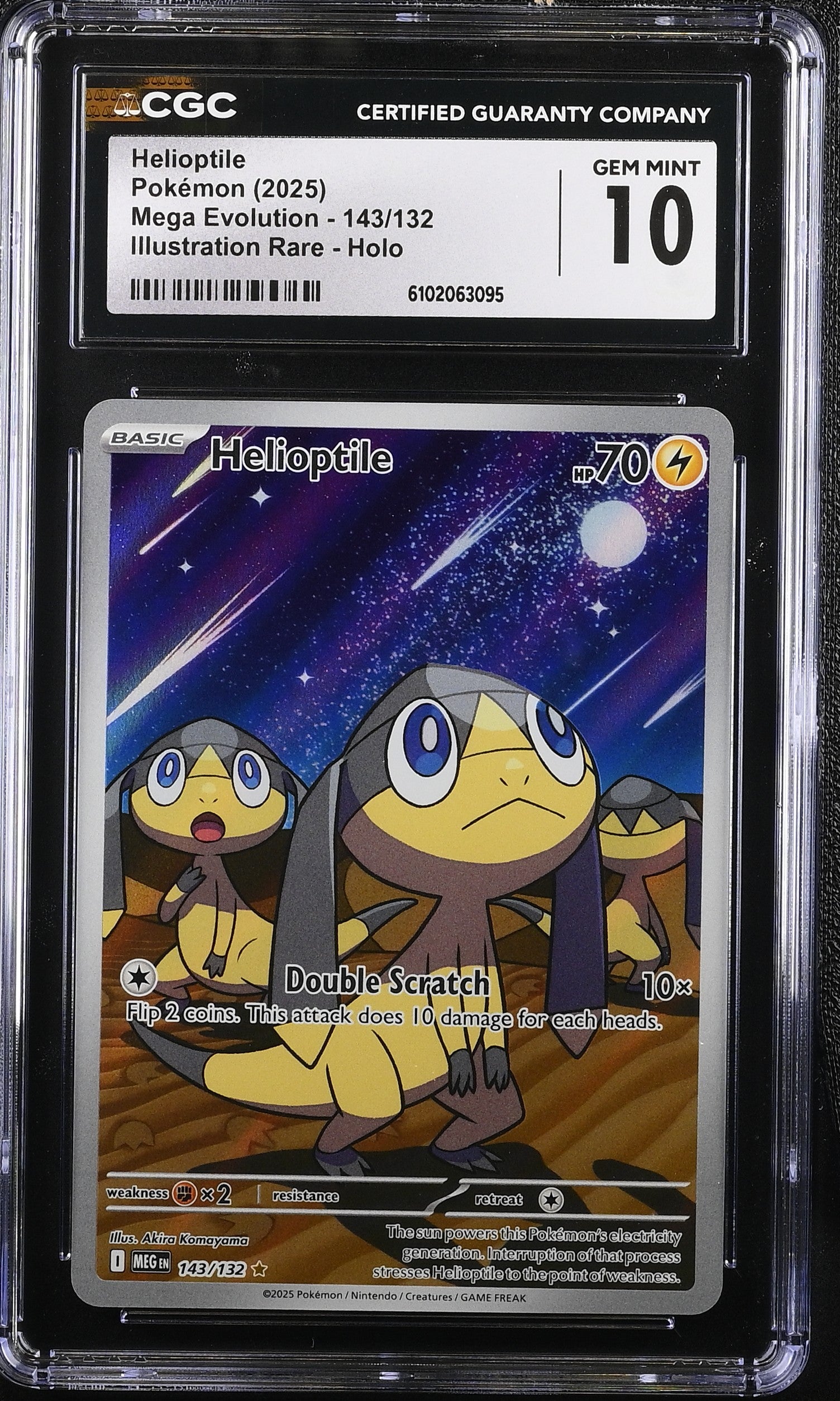 Helioptile 143/132 CGC 10 Gem Mint 2025 Illustration Rare Holo Mega Evolution Pokemon English