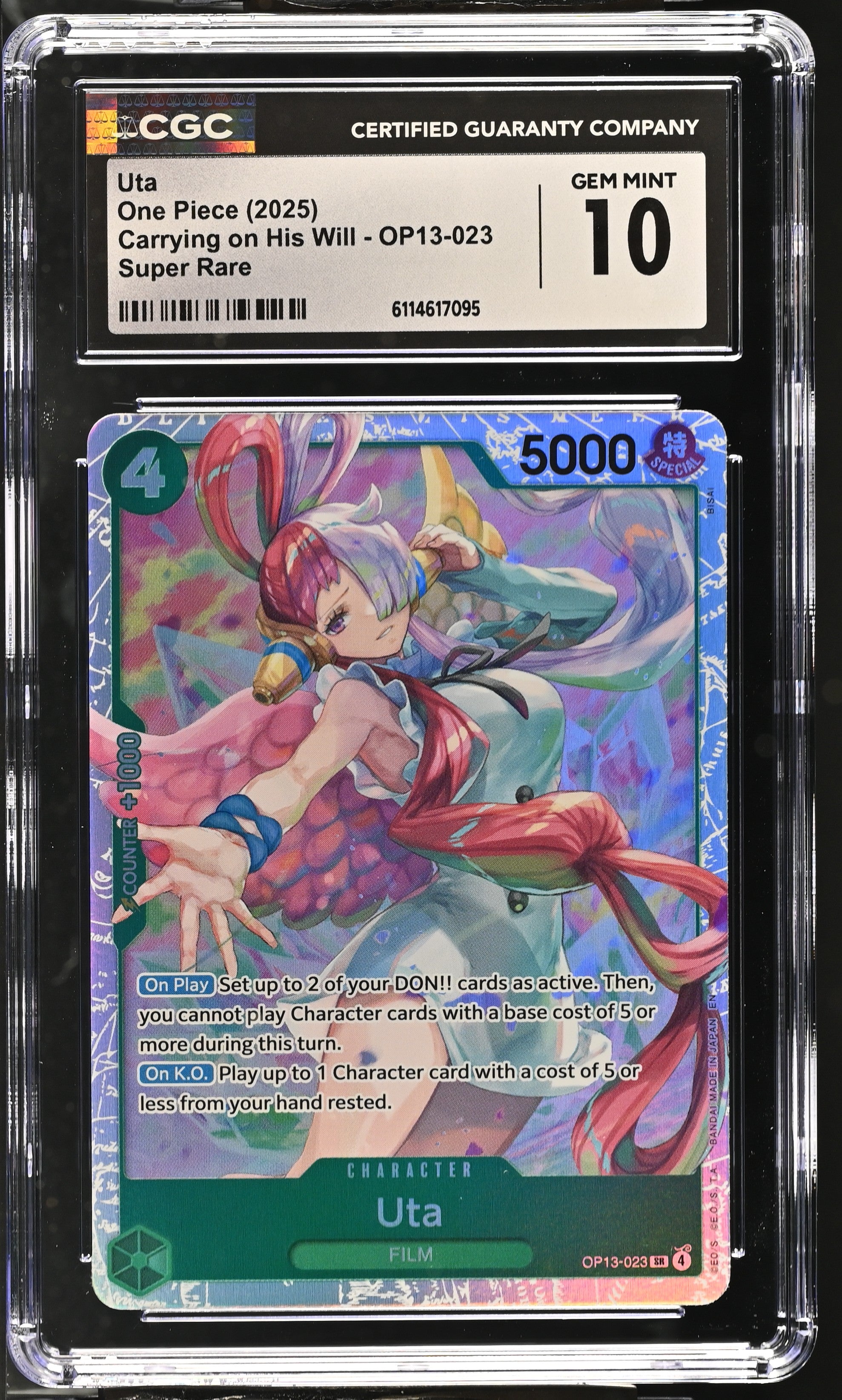 Uta OP13-023 CGC 10 Gem Mint 2025 Carrying On His Will One Piece