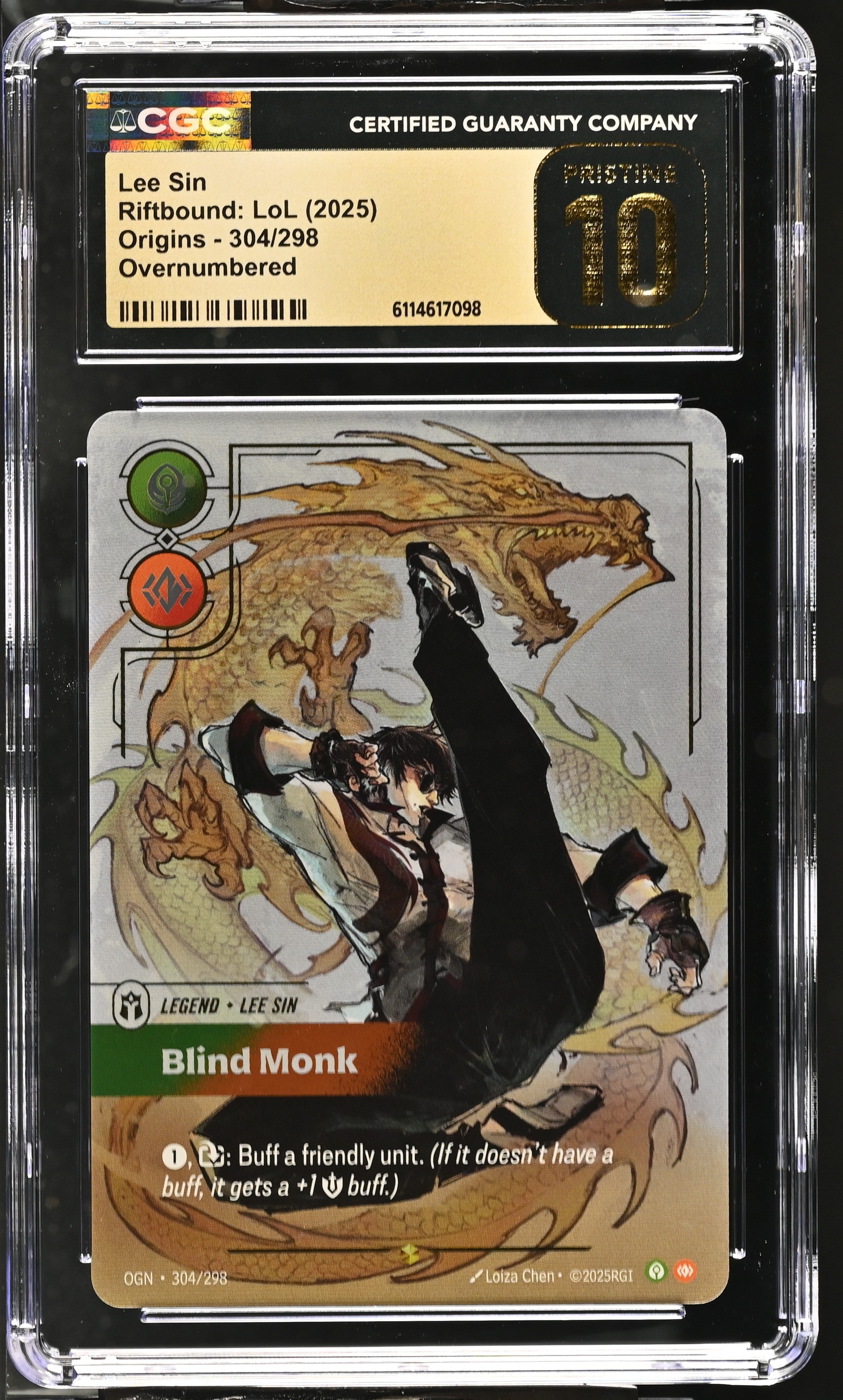 Lee Sin 304/298 CGC 10 Pristine 2025 Origins Riftbound: Lol