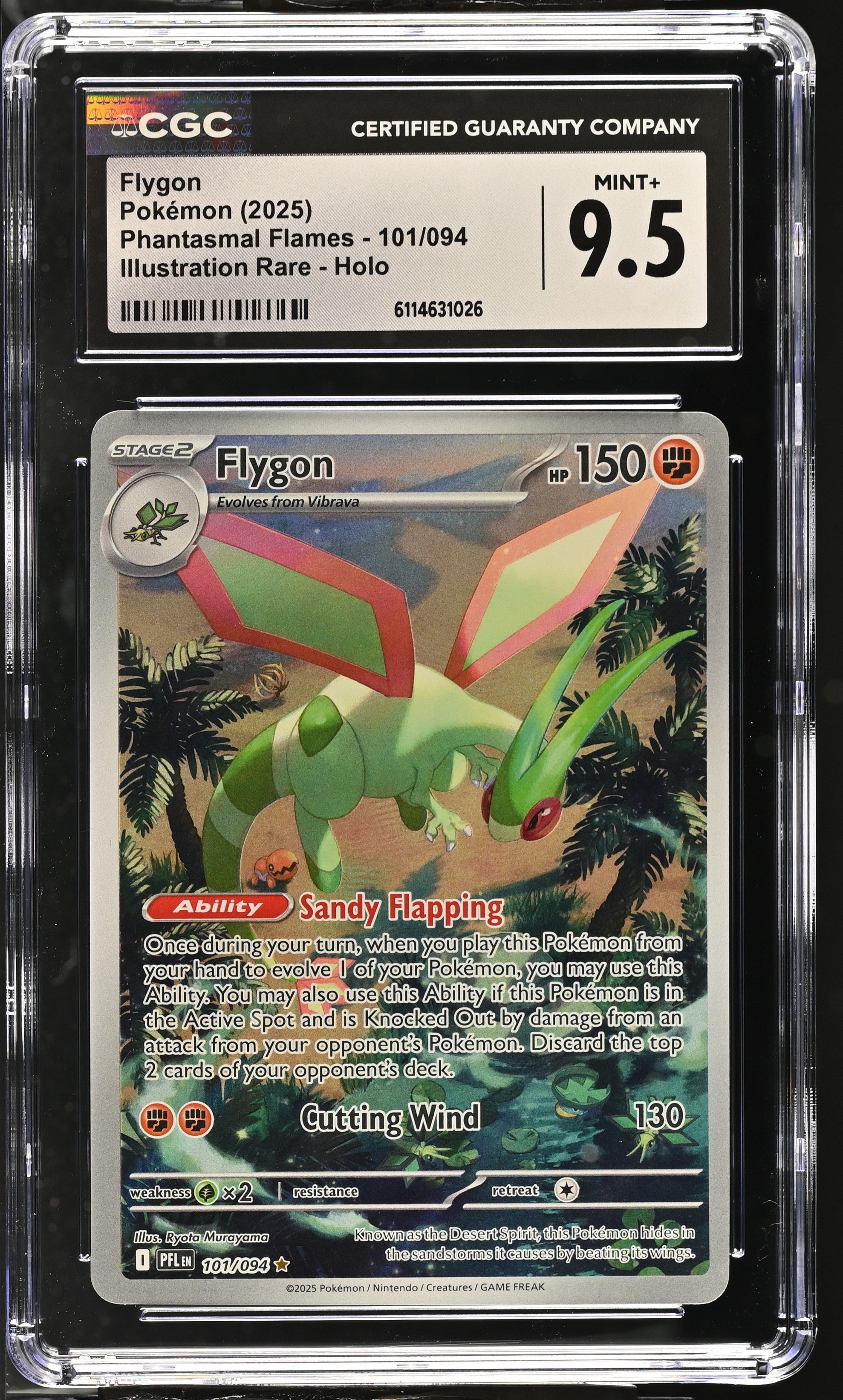 Flygon 101/094 CGC 9.5 Mint+ 2025 Illustration Rare Holo Phantasmal Flames Pokemon