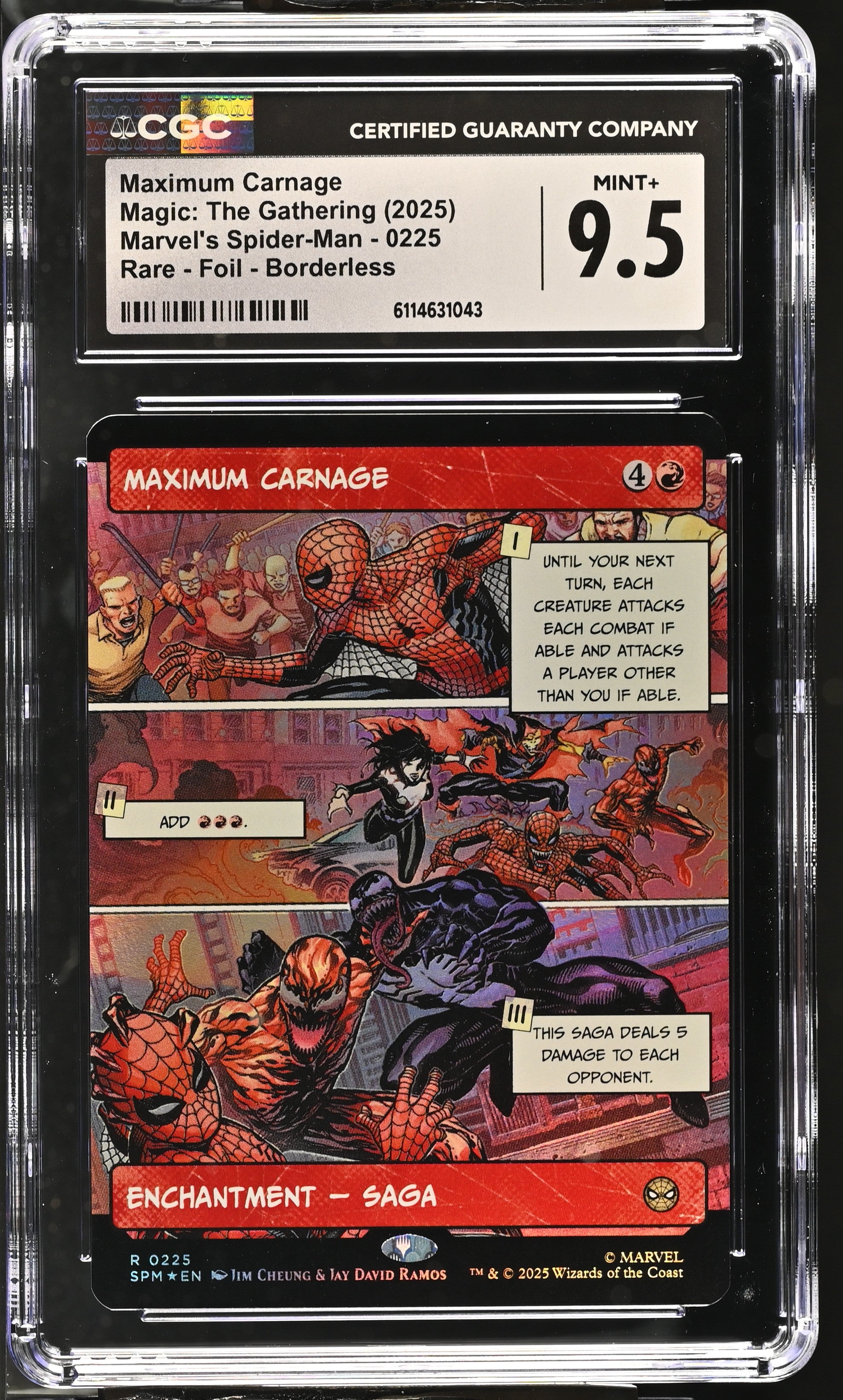 Maximum Carnage 0225 CGC 9.5 2025 Foil Borderless Spider Man Magic The Gathering