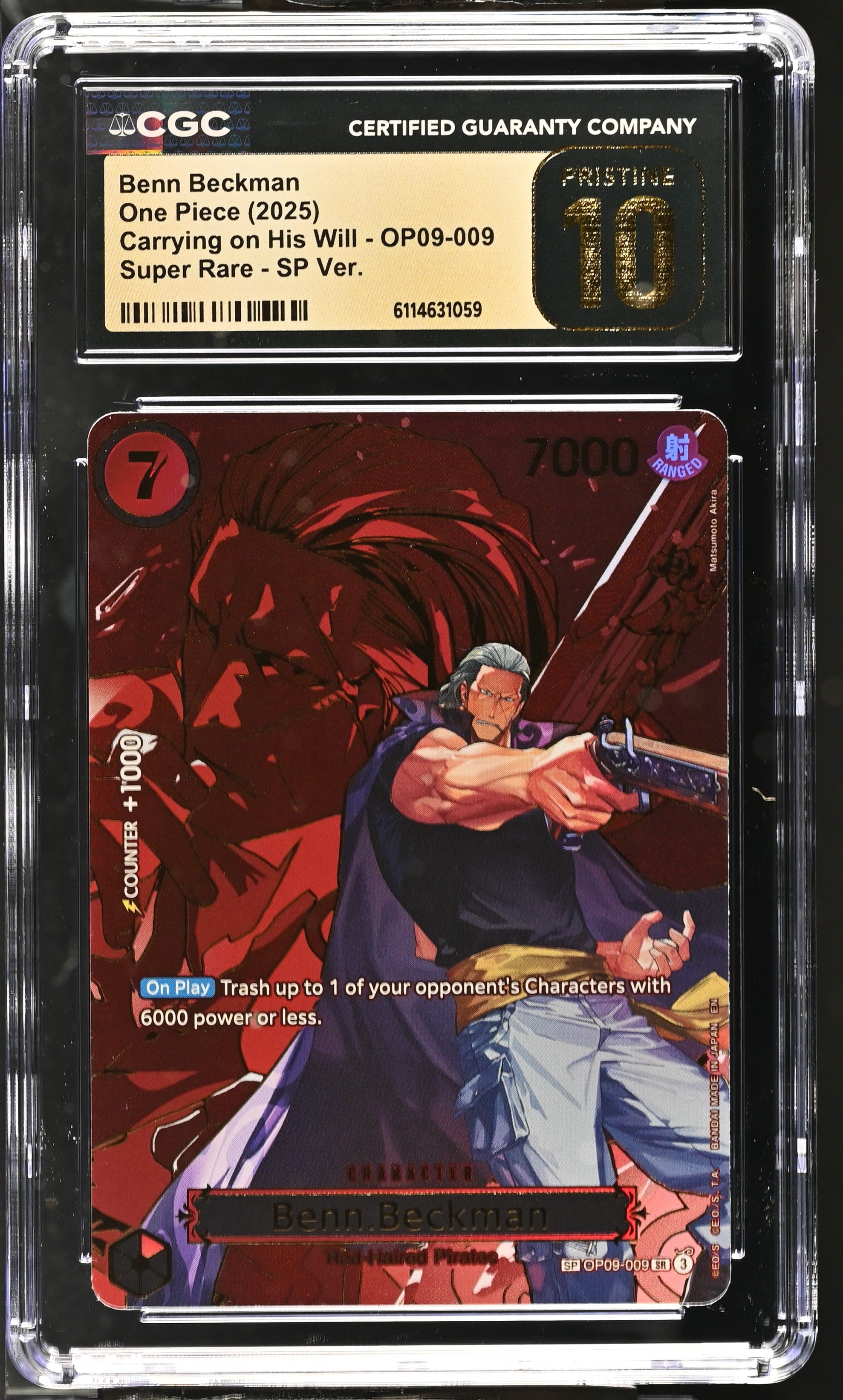 Benn Beckman OP09-009 CGC 10 Pristine 2025 Sp Ver. Carrying On His Will One Piece