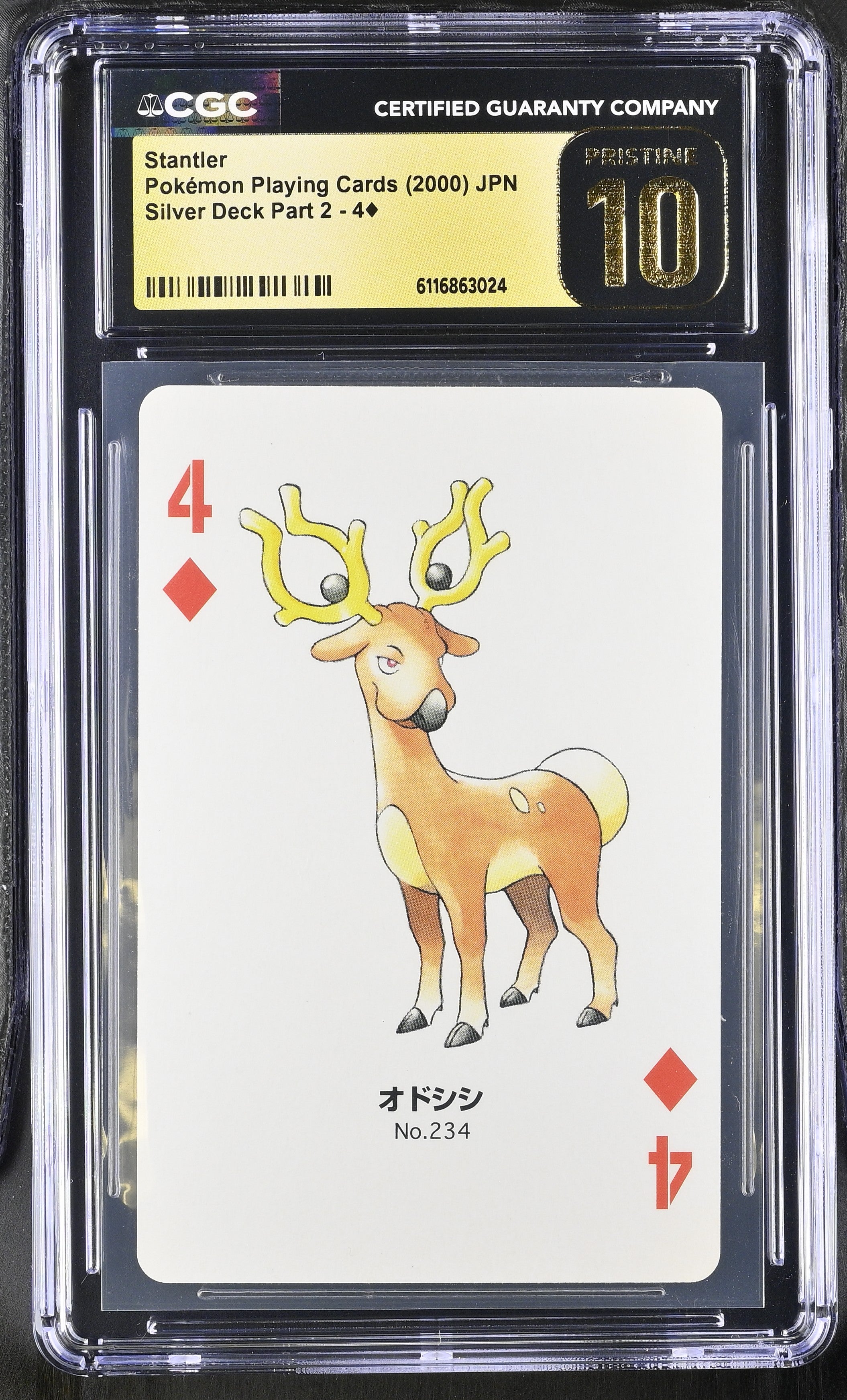 Stantler 4 CGC 10 Pristine 2000 Silver Deck Part 2 Pokemon Poker Card Japanese