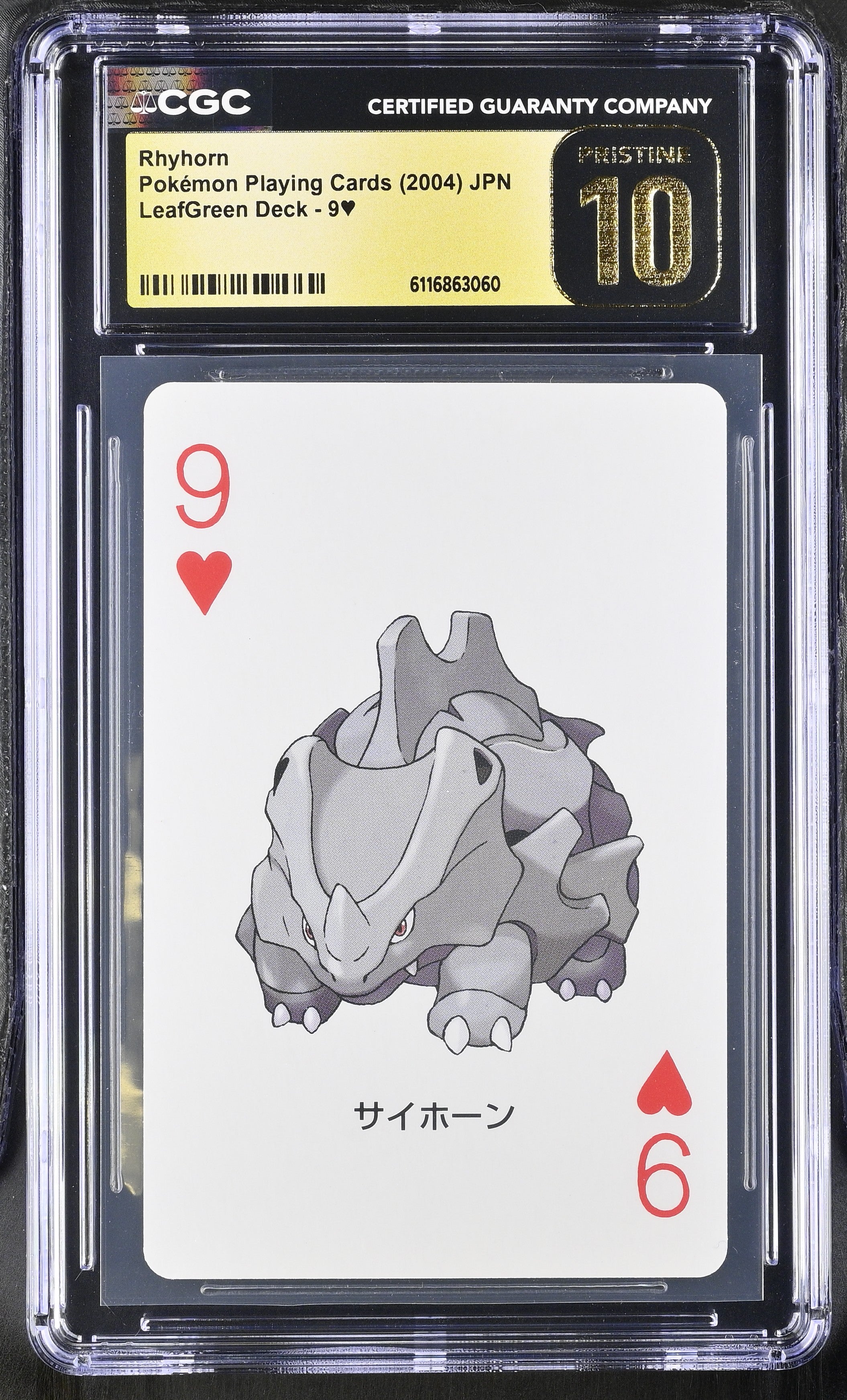 Rhyhorn 9§ CGC 10 Pristine 2004 Leafgreen Deck Pokemon Poker Cards Japanese