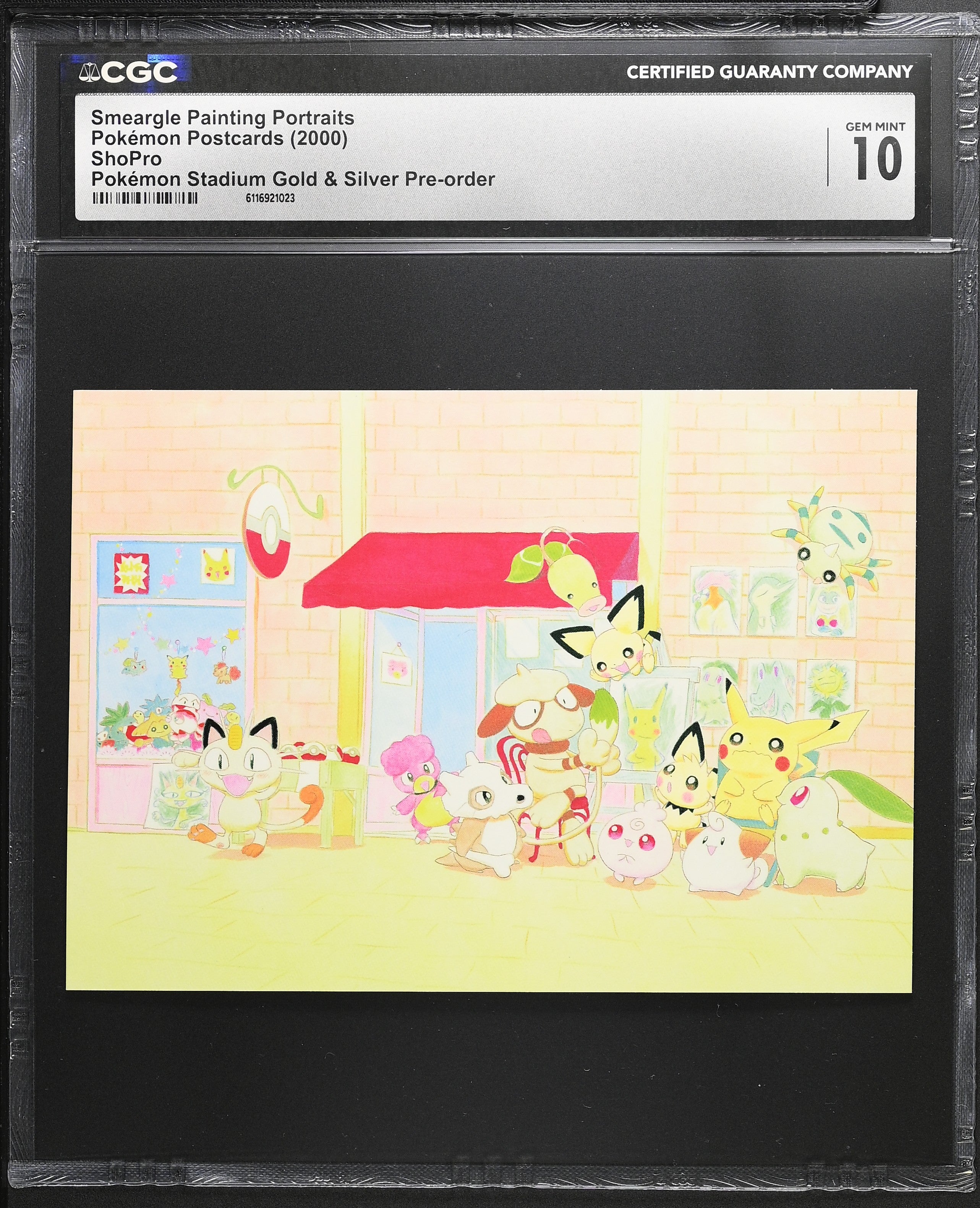 Smeargle Painting CGC 10 2000 Gold & Silver Pokemon Postcard Keiko Fukiyama