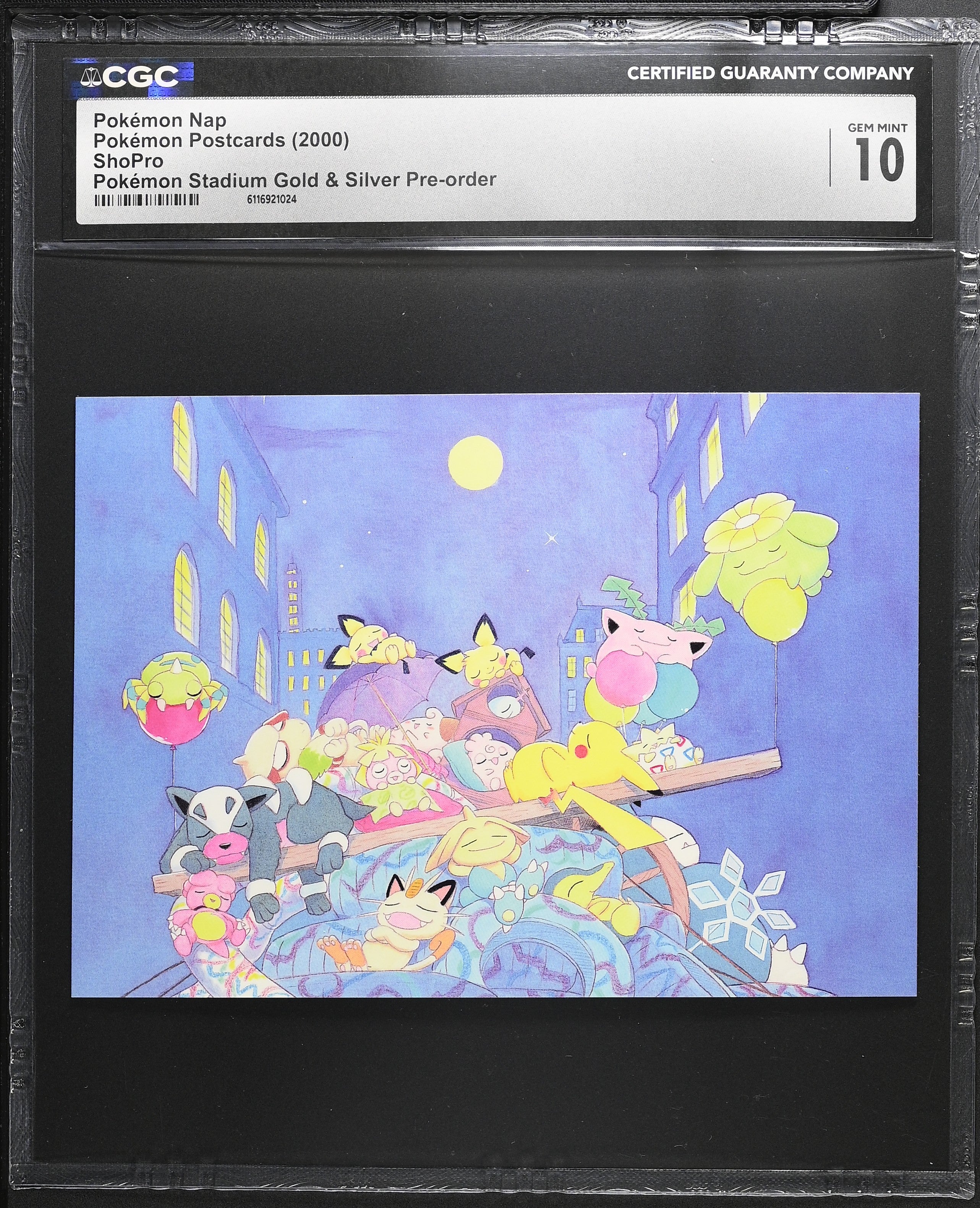 Pokemon Nap CGC 10 2000 Gold & Silver Pokemon Postcards Keiko Fukiyama