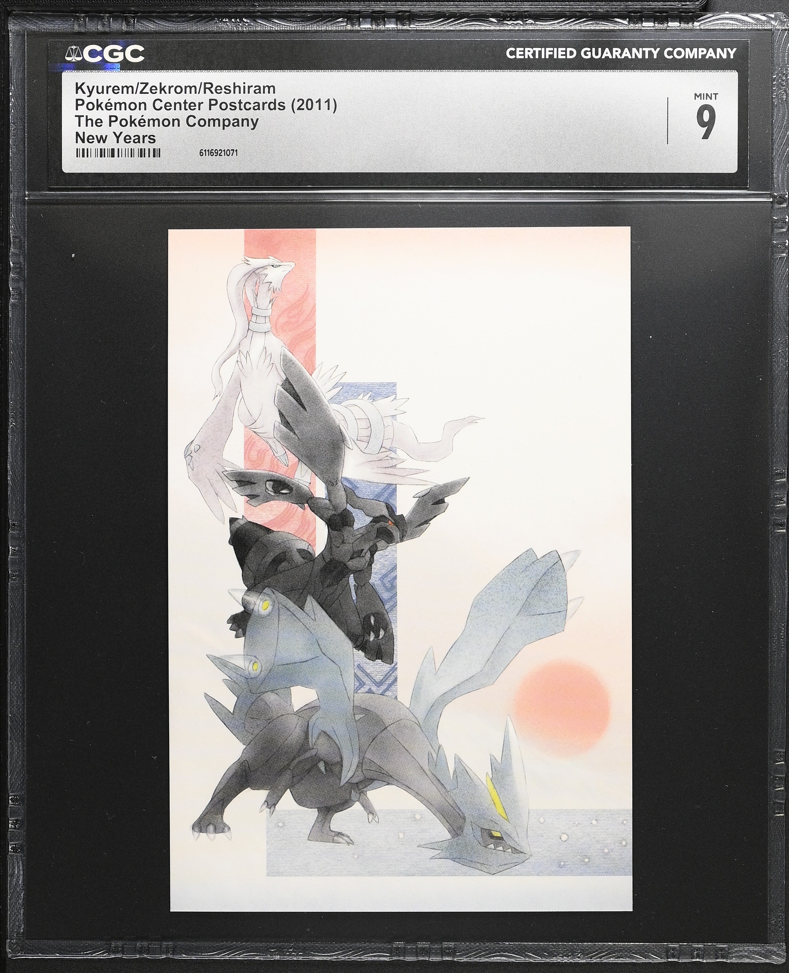 Kyurem Zekrom Reshiram CGC 9 Gem Mint 2011 New Years Pokemon Center Postcard