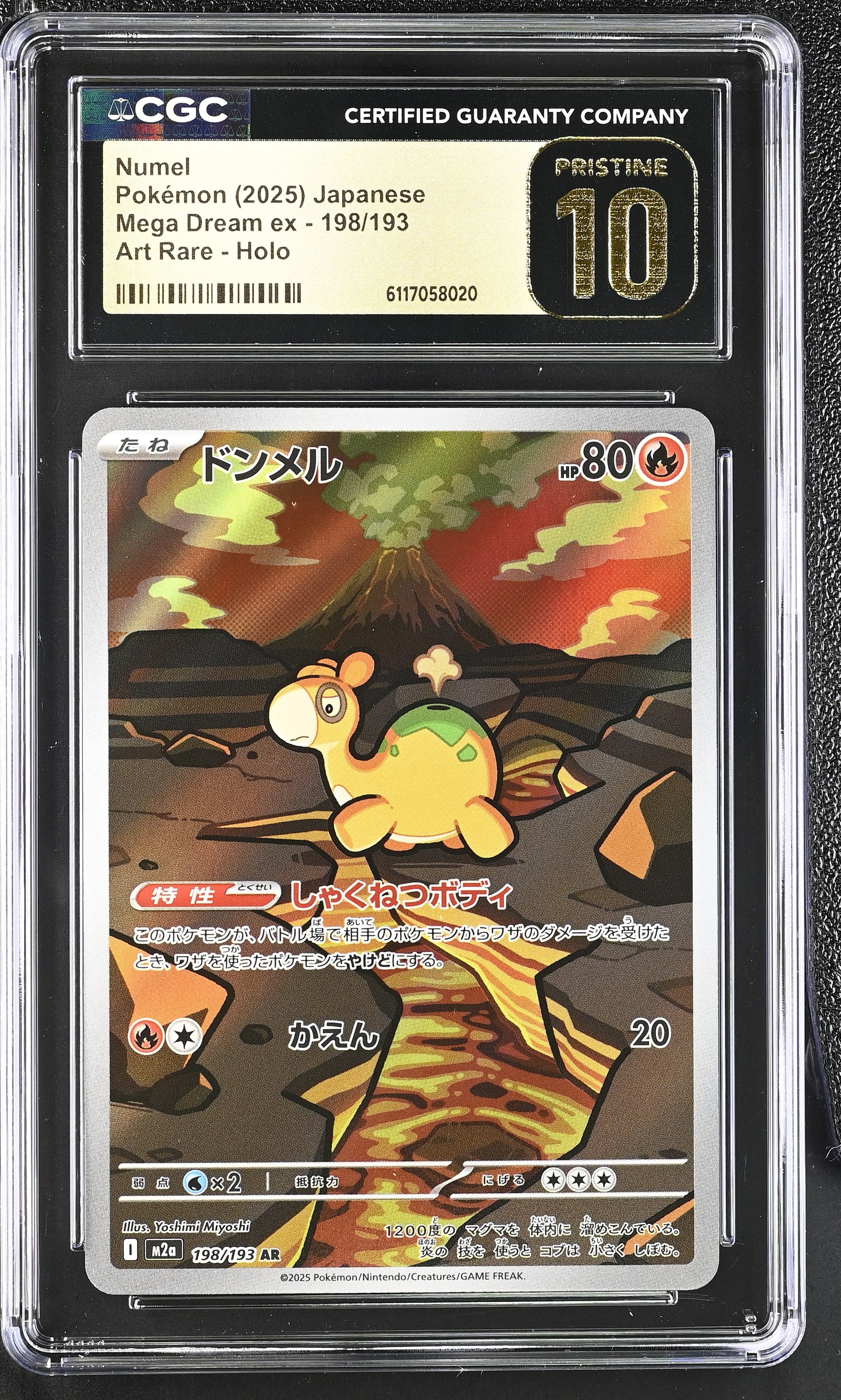 Numel 198/193 CGC 10 Pristine 2025 Art Rare Holo Mega Dream EX Pokemon Japanese