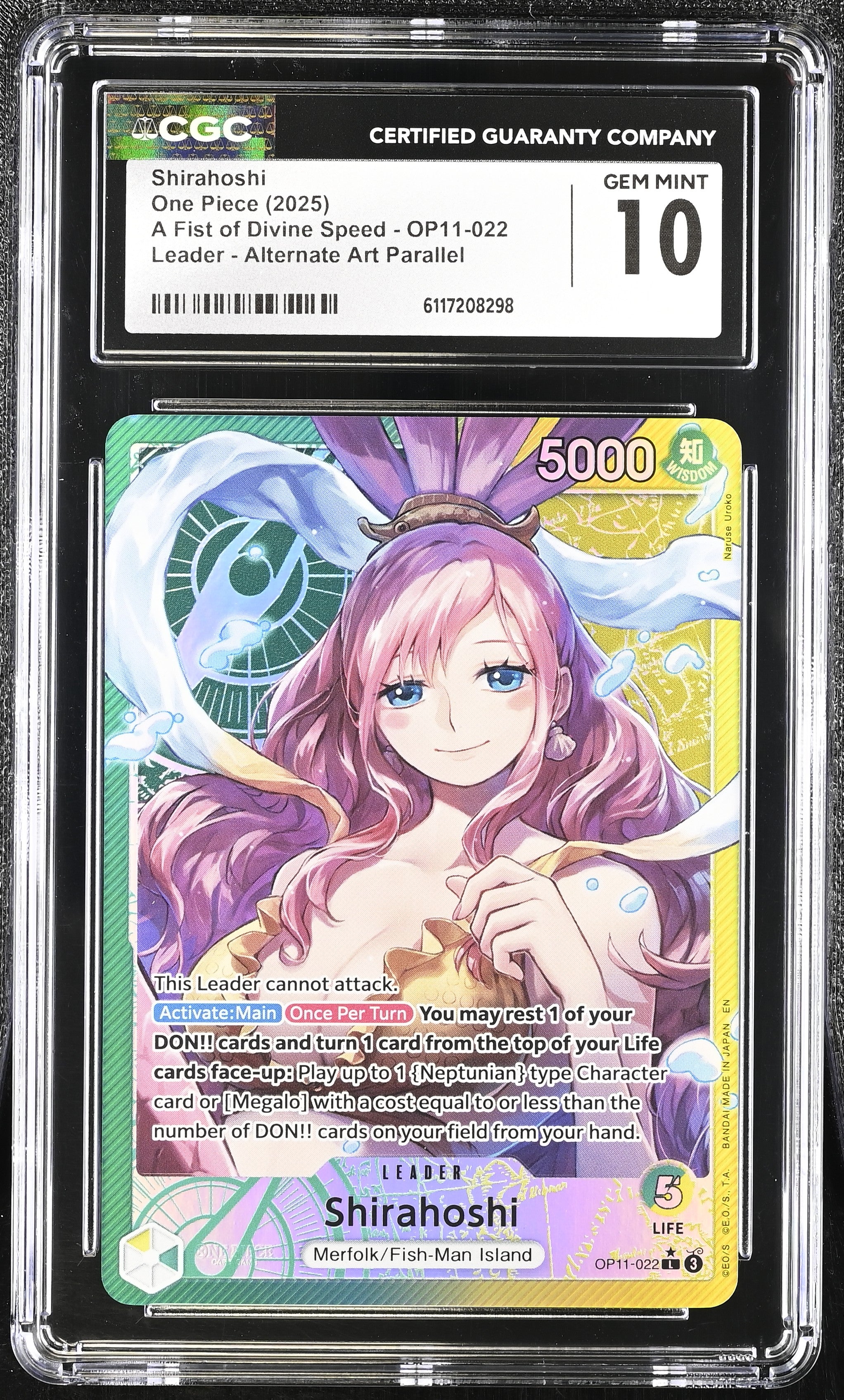 Shirahoshi OP11-022 CGC 10 Gem Mint 2025 Alternate Art Parallel One Piece English