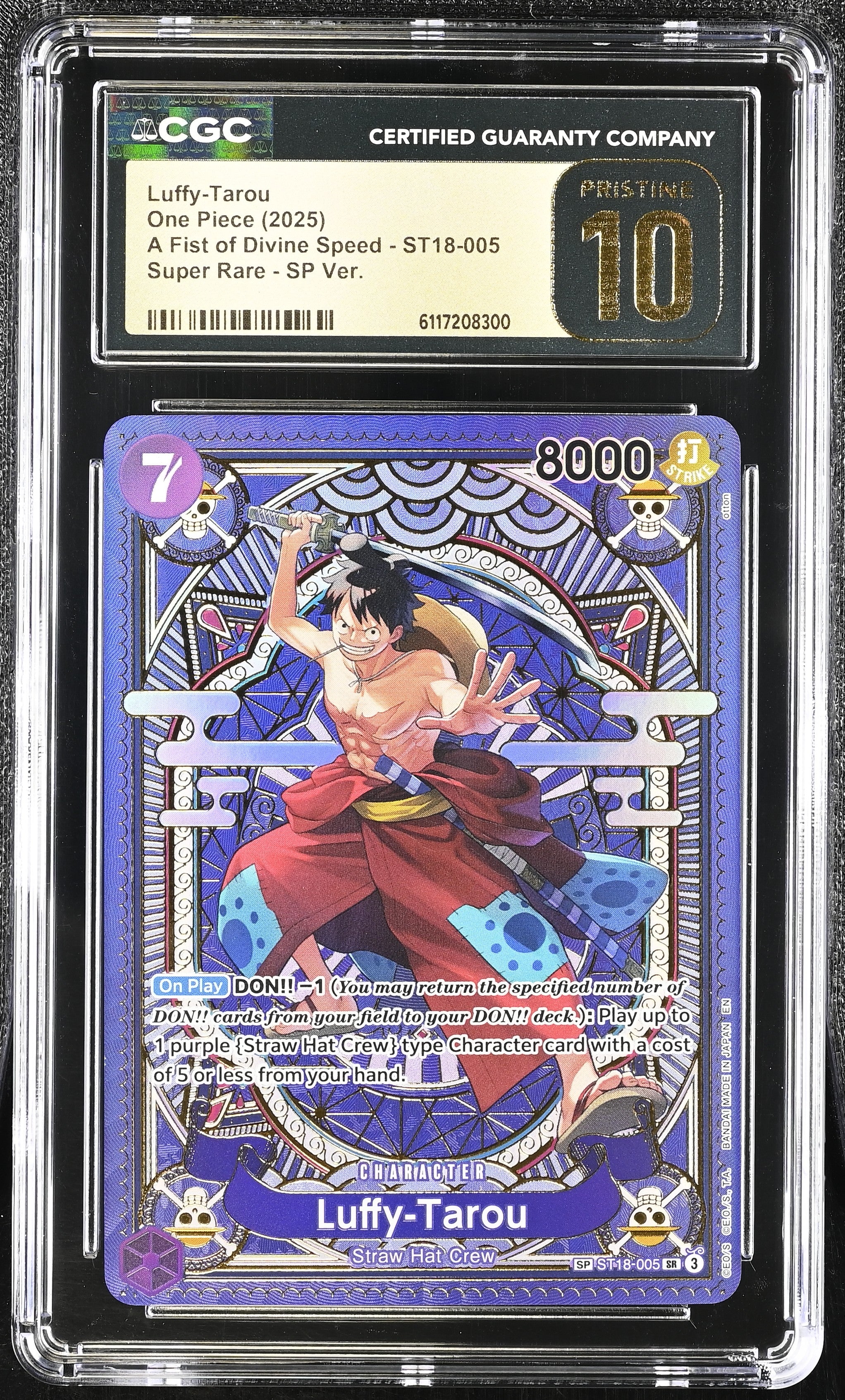 Luffy-Tarou ST18-005 CGC 10 Pristine 2025 Sp Fist Of Divine Speed One Piece English