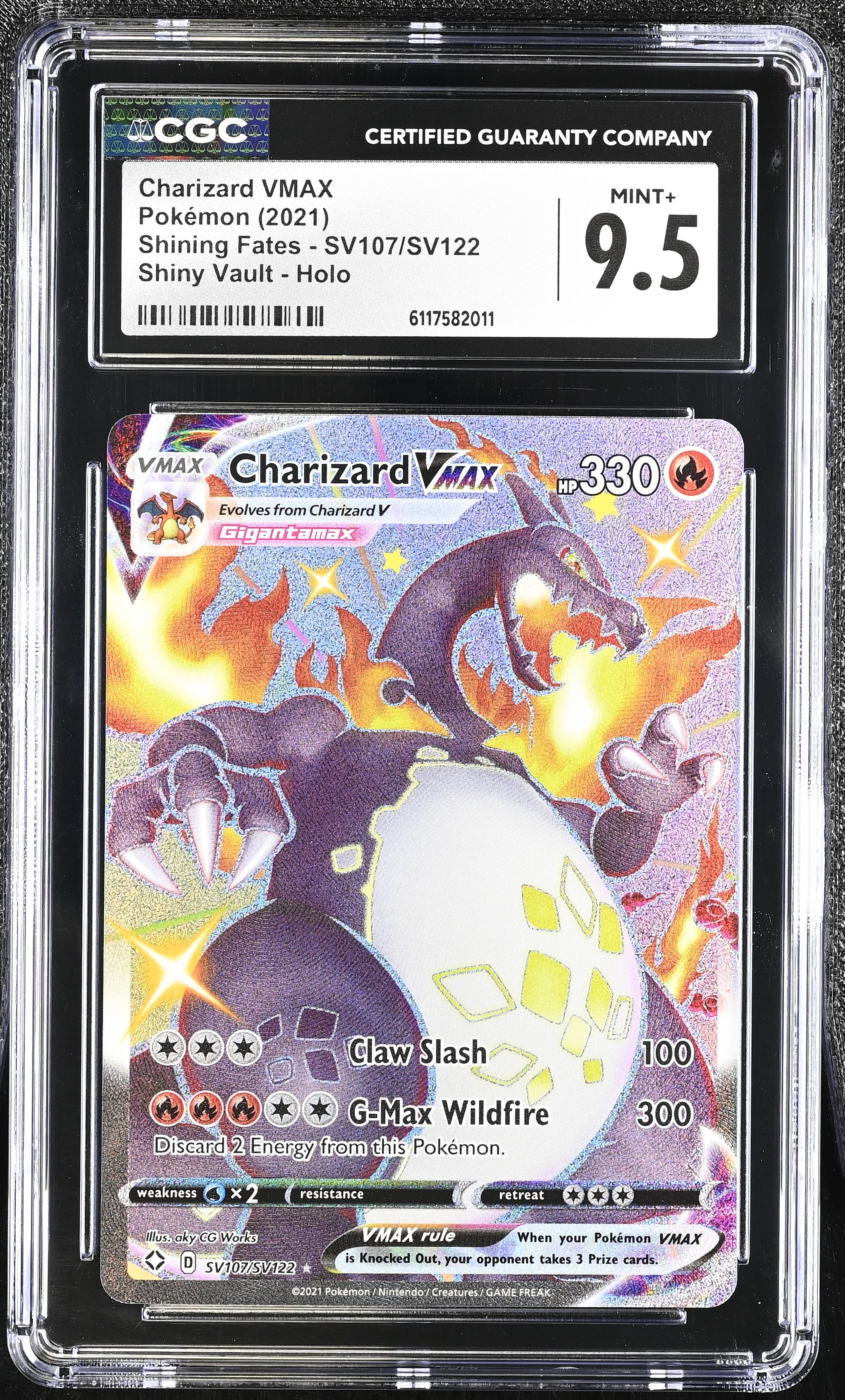 Charizard Vmax SV107/SV122 CGC 9.5 Mint+ 2021 Shiny Vault Holo Shining Fates Pokemon