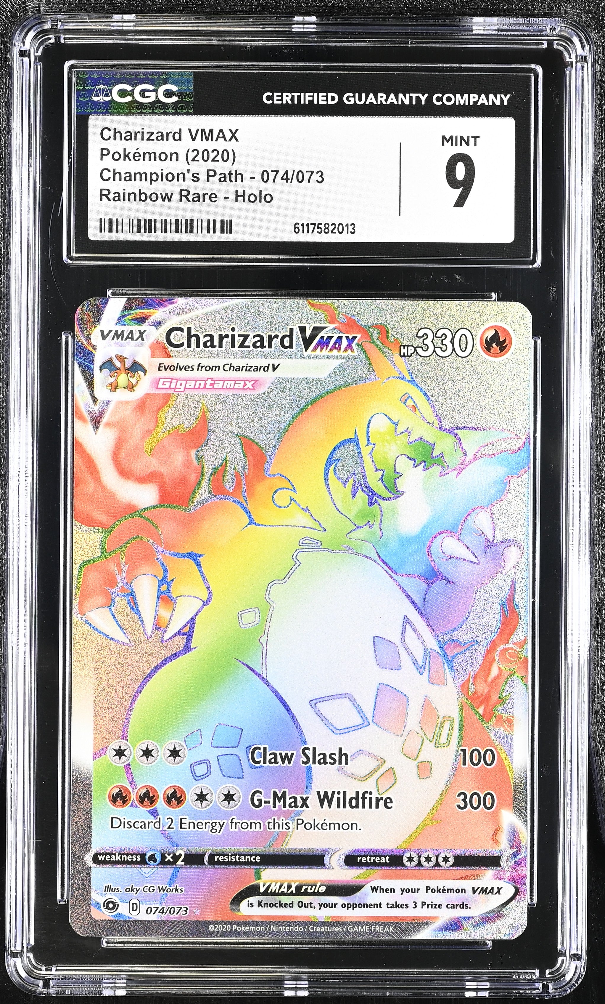 Charizard Vmax 074/073 CGC 9 Mint 2020 Rainbow Rare Holo Champion's Path Pokemon