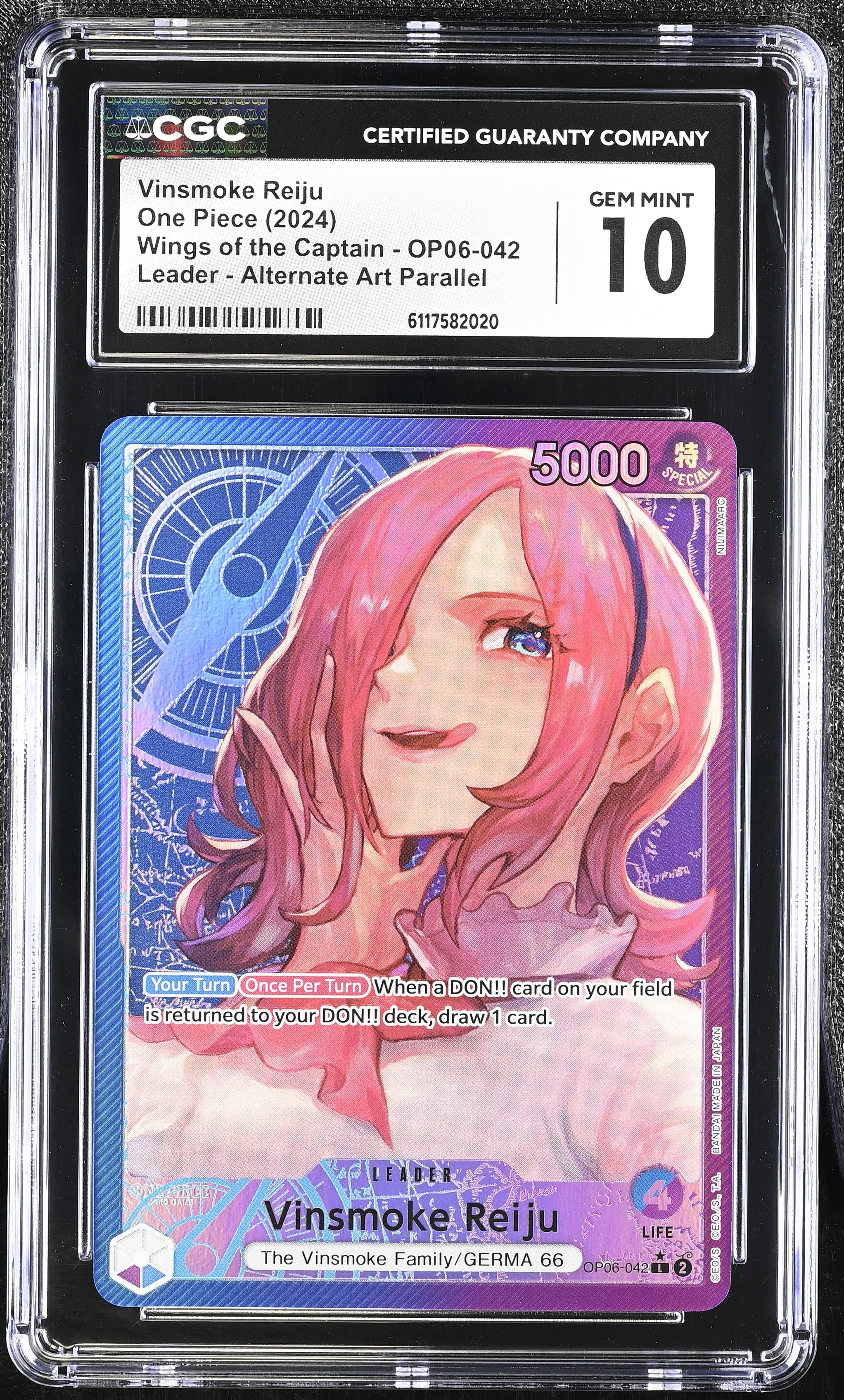Vinsmoke Reiju OP06-042 CGC 10  2024 Alternate Art Parallel One Piece English
