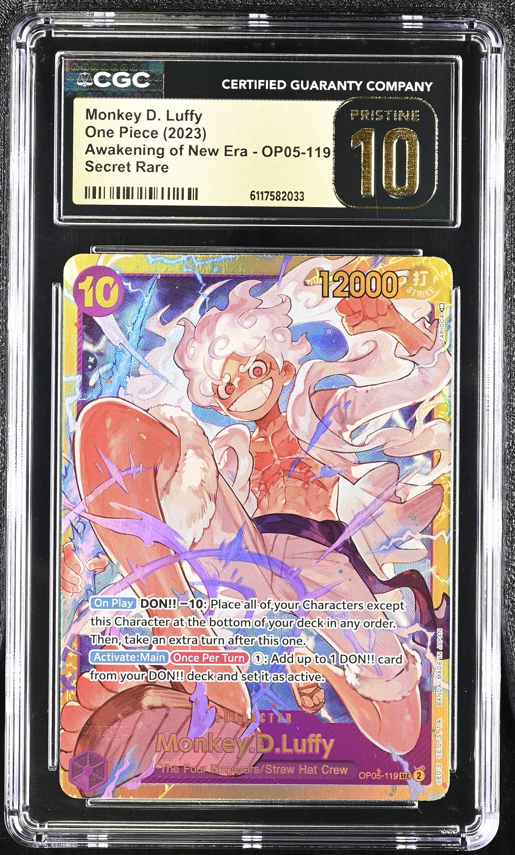 Monkey D. Luffy OP05-119 CGC 10 Pristine 2023 One Piece English