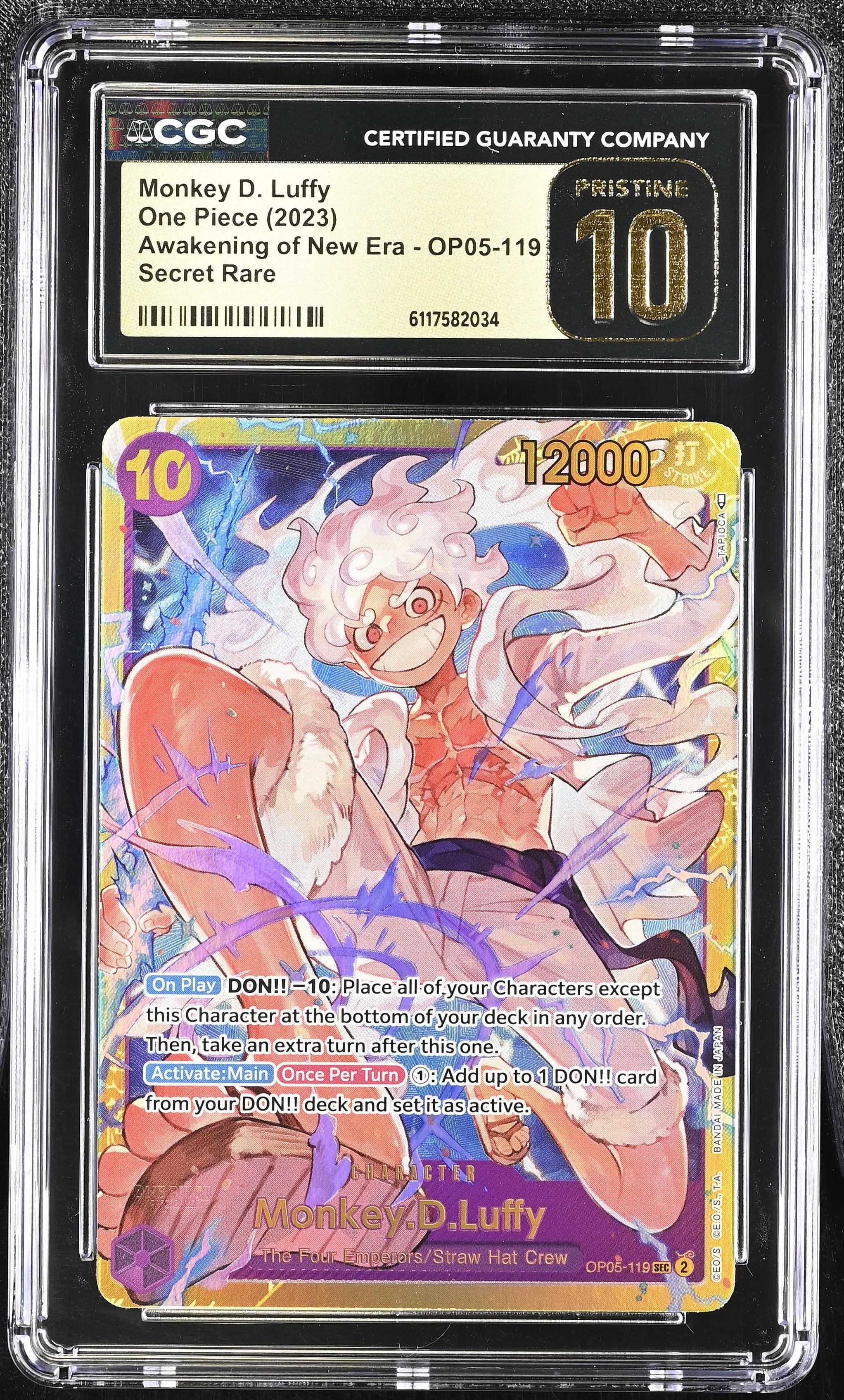 Monkey D. Luffy OP05-119 CGC 10 Pristine 2023 One Piece English