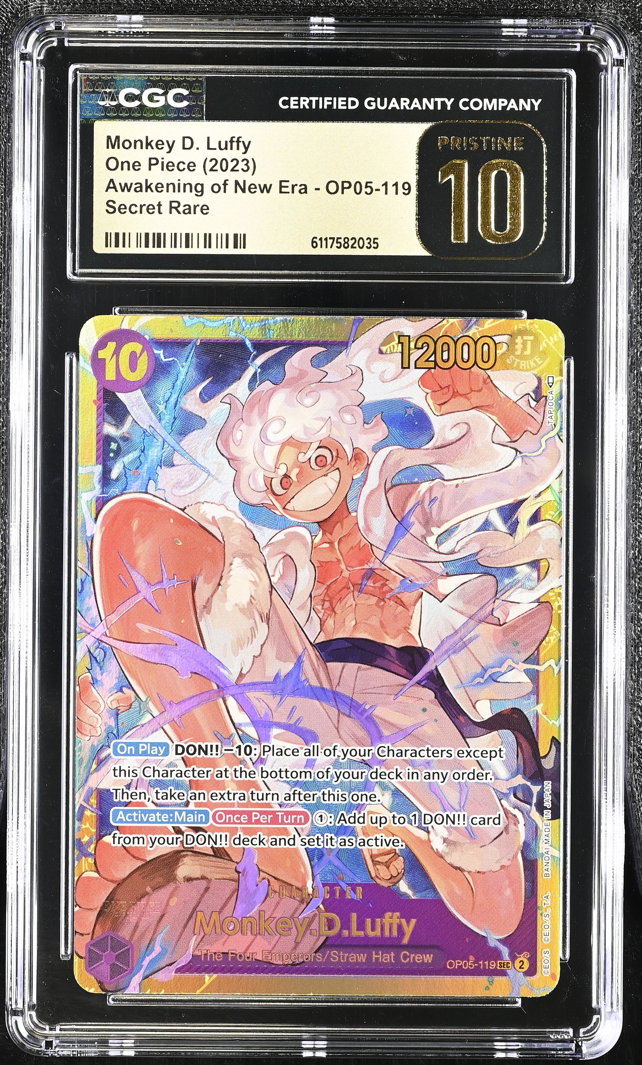 Monkey D. Luffy OP05-119 CGC 10 Pristine 2023 One Piece English