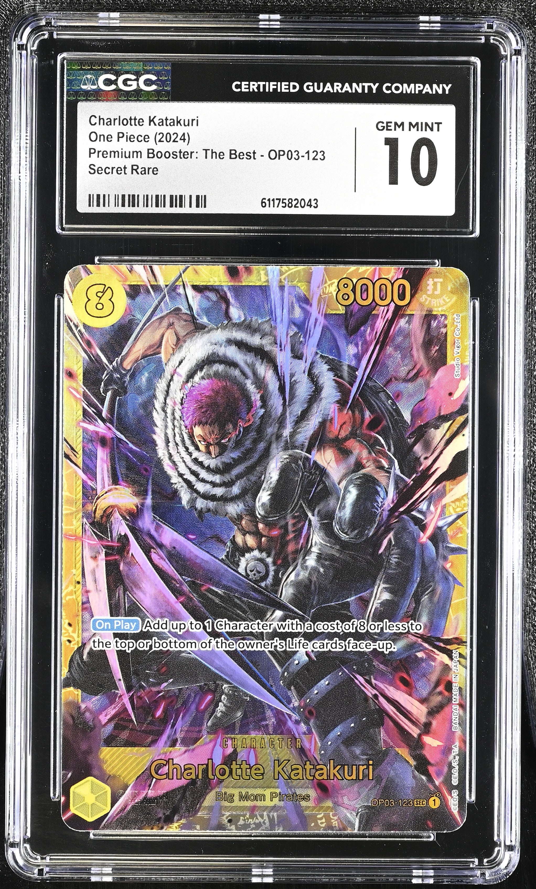 Charlotte Katakuri OP03-123 CGC 10 Gem Mint 2024 The Best One Piece English