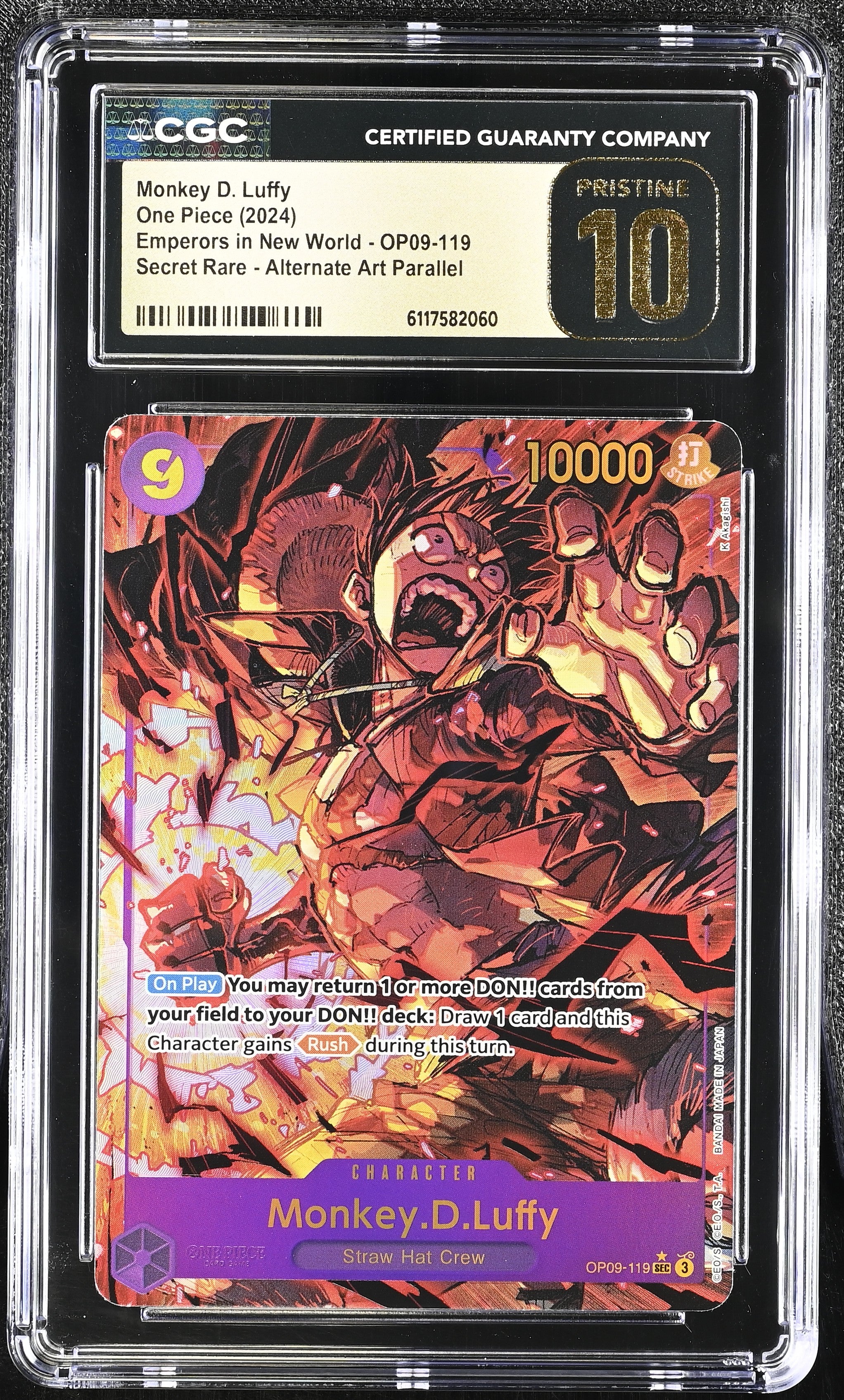 Monkey D. Luffy OP09-119 CGC 10 Pristine 2024 Alternate Art One Piece English