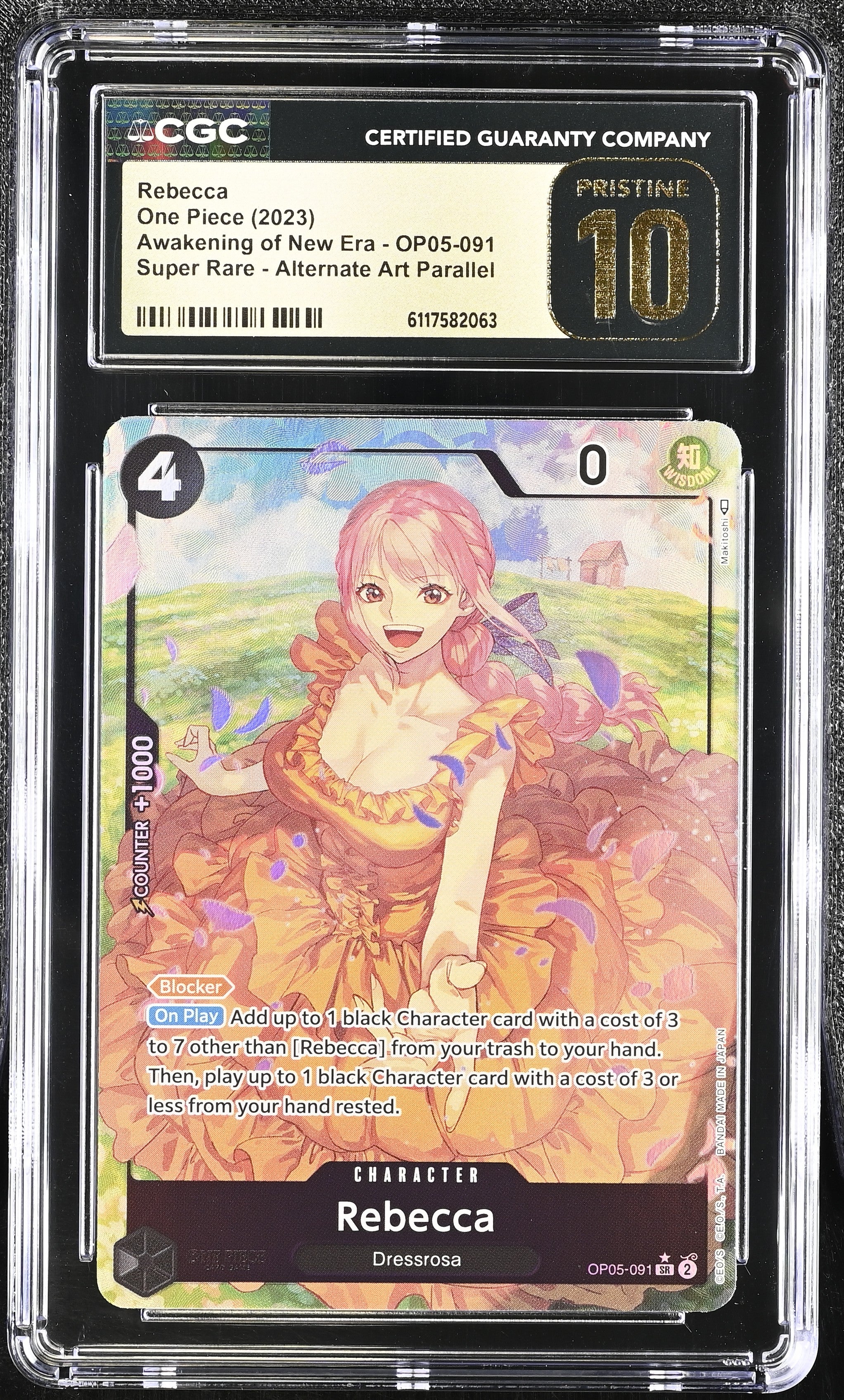 Rebecca OP05-091 CGC 10 Pristine 2023 Alternate Art Parallel One Piece English