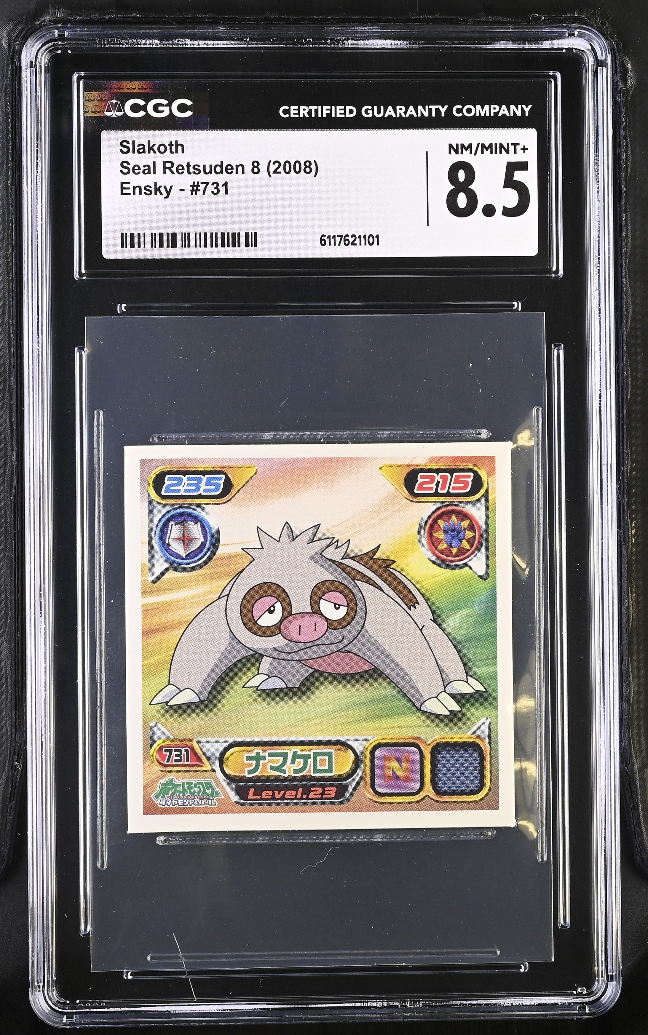 Slakoth Sticker 731 CGC 8.5 Nm/mint+ 2008 Seal Retsuden 8 Other Pokemon Cards
