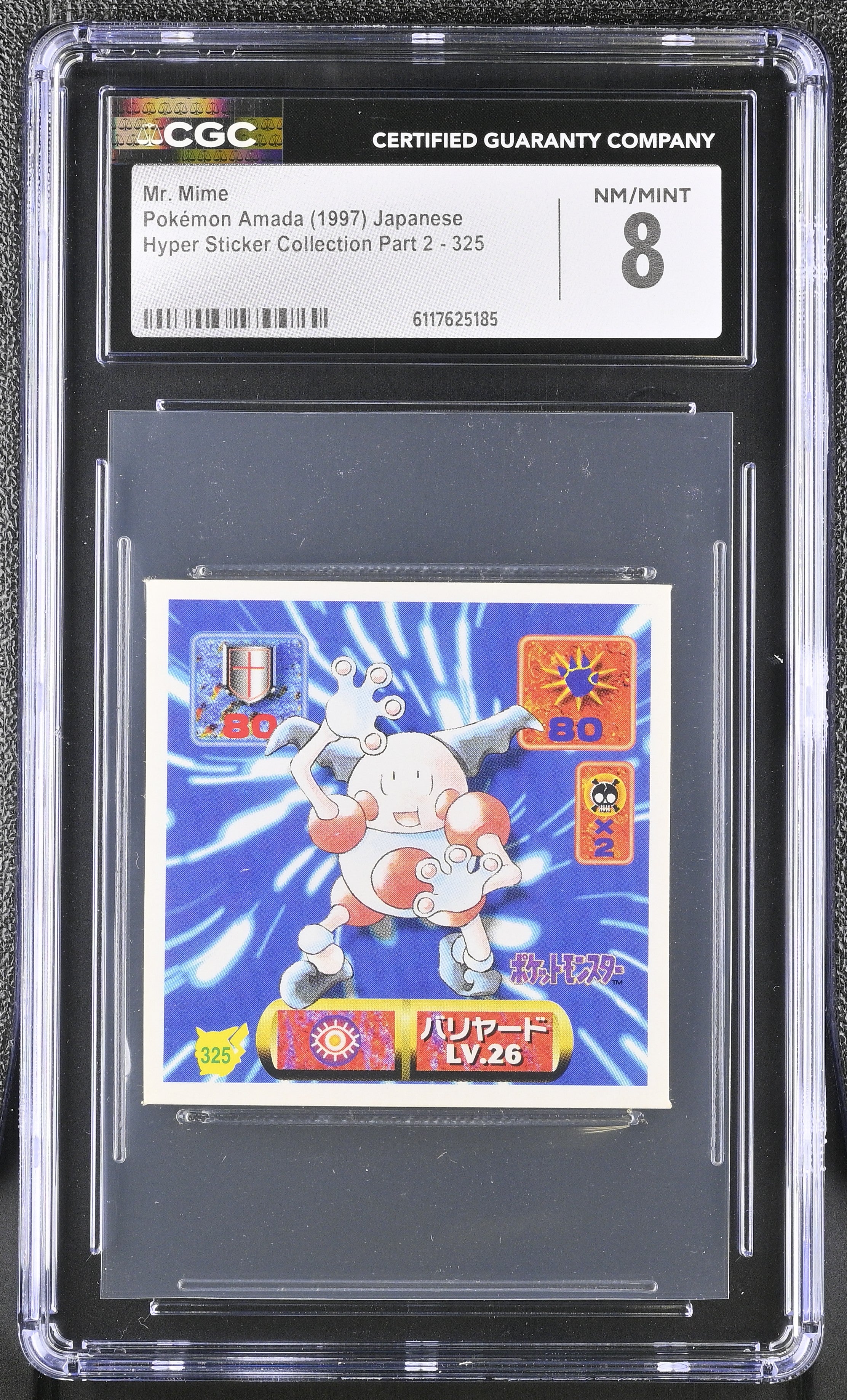 Mr. Mime Sticker 325 CGC 8 Nm/mint 1997 Sticker Part 2 Pokemon Amada Japanese
