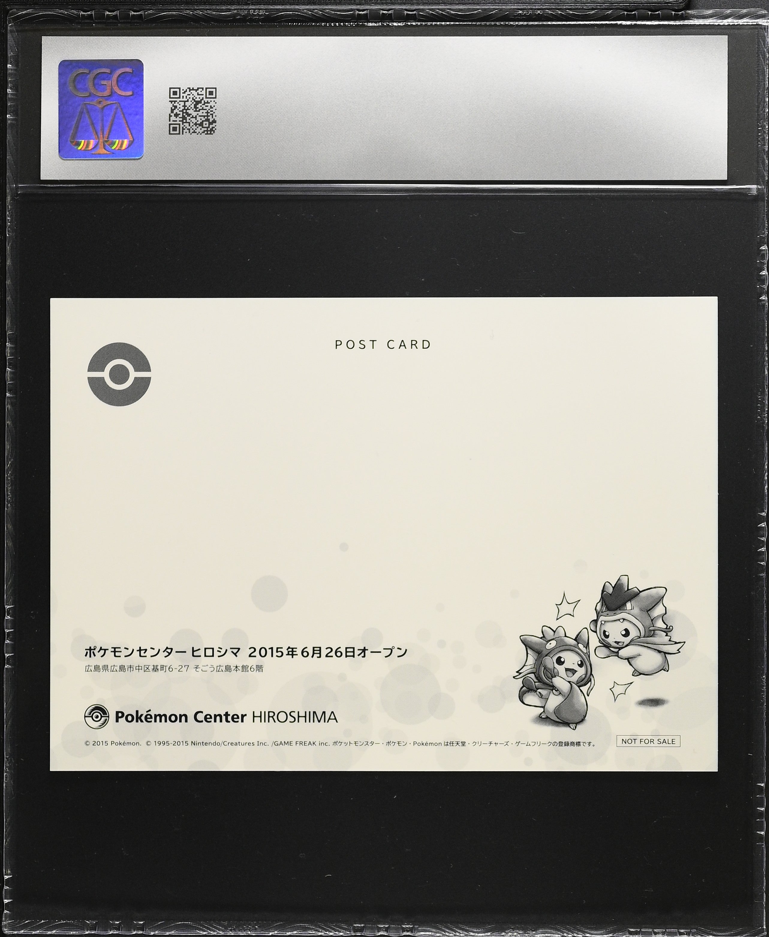 Pikachu Resting At The Drive Spot!? 5 CGC 9 Mint 2015 Pokemon Hiroshima Postcard