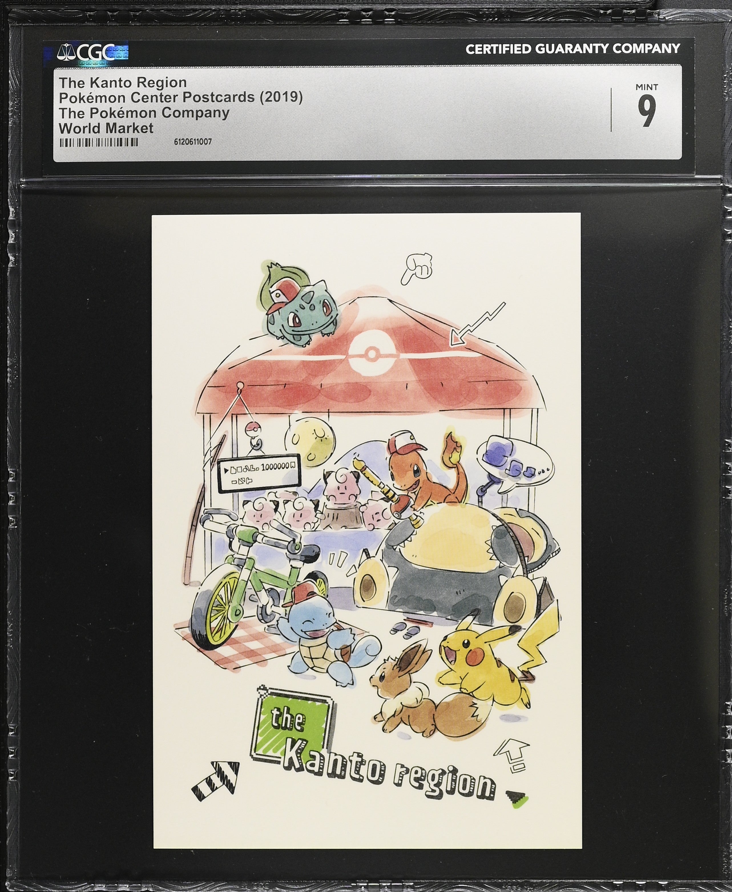 The Kanto Region CGC 9 Mint 2019 World Market Pokemon Center Postcard Japanese