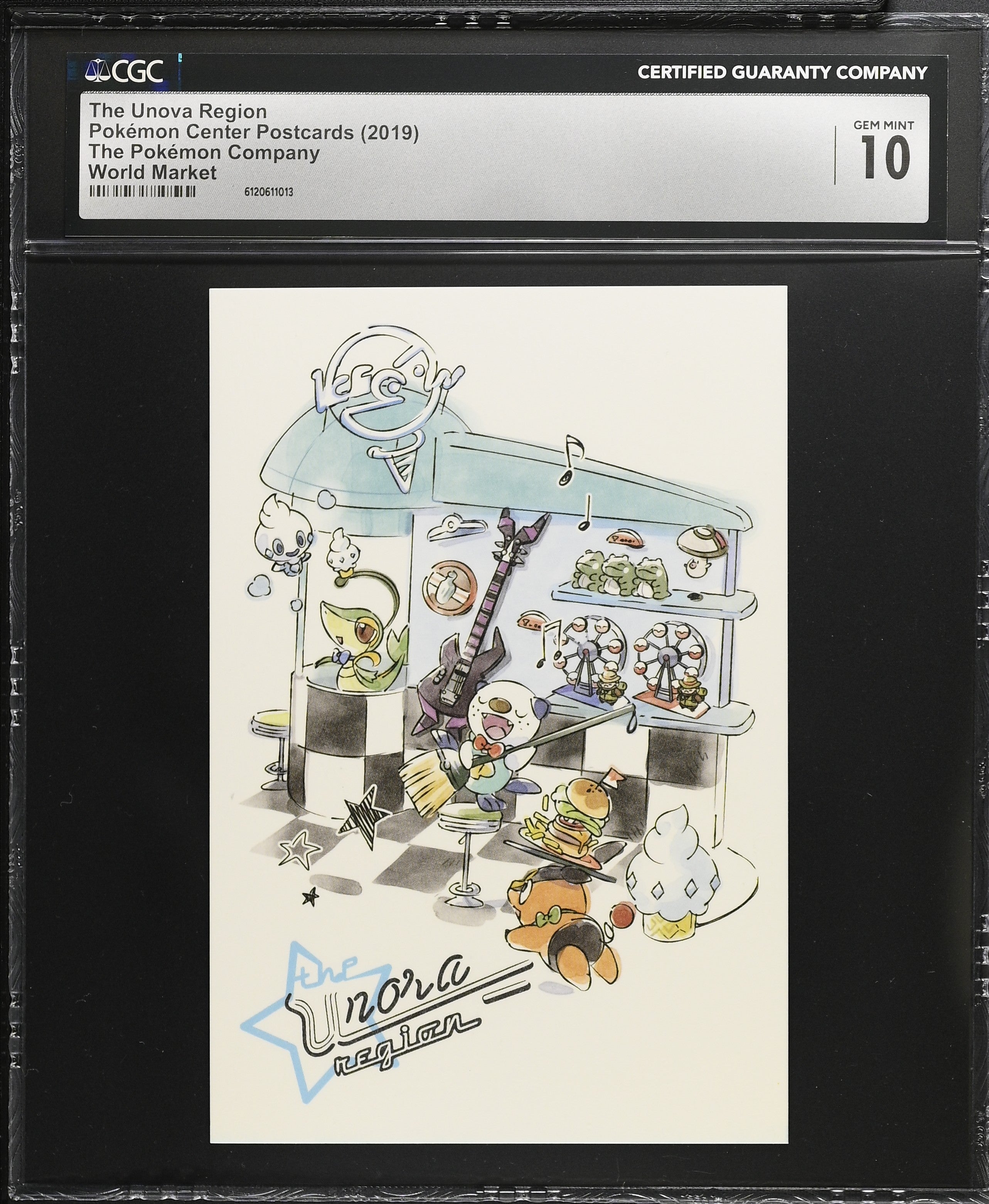 The Unova Region CGC 10 Gem Mint 2019 World Market Pokemon Center Postcard Japanese