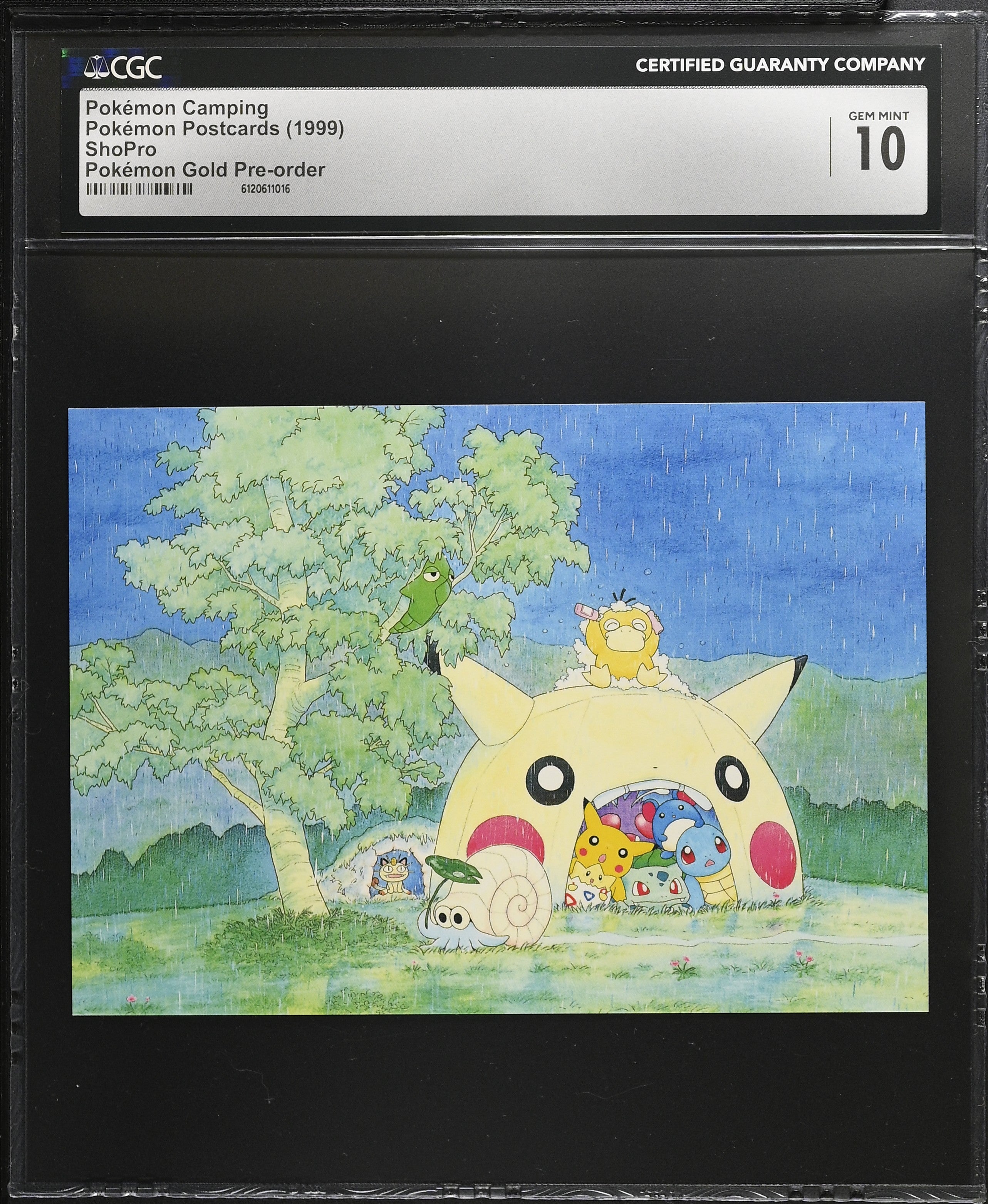 Pokemon Camping CGC 10 Gem Mint 1999 Pokemon Gold Pre-order Postcard Japanese