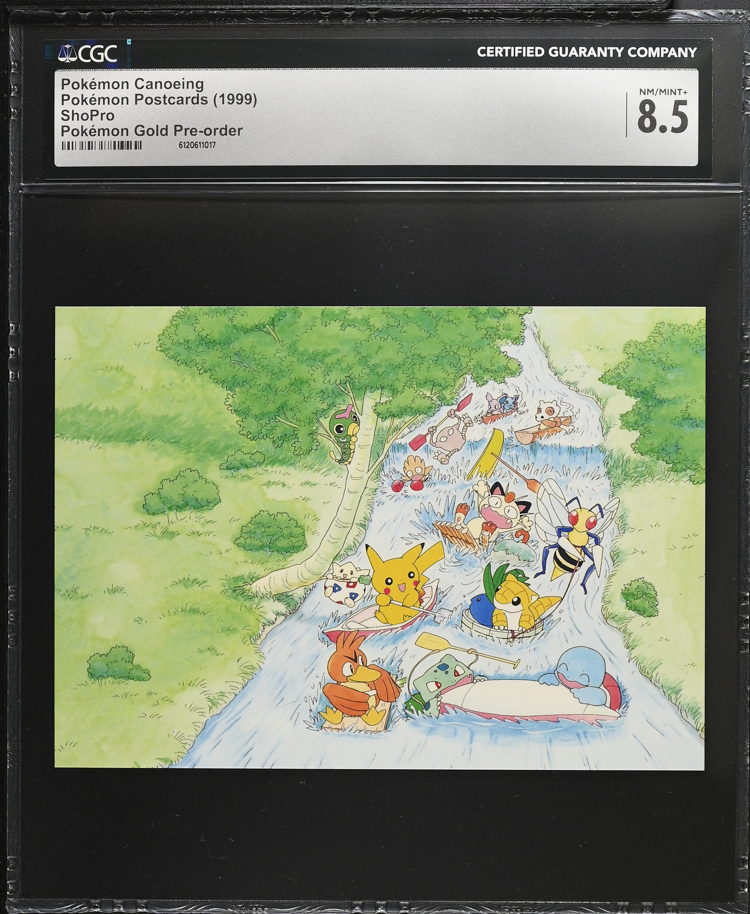 Pokemon Canoeing CGC 8.5 1999 Pokemon Gold Pre-order Pokemon Postcard Japanese