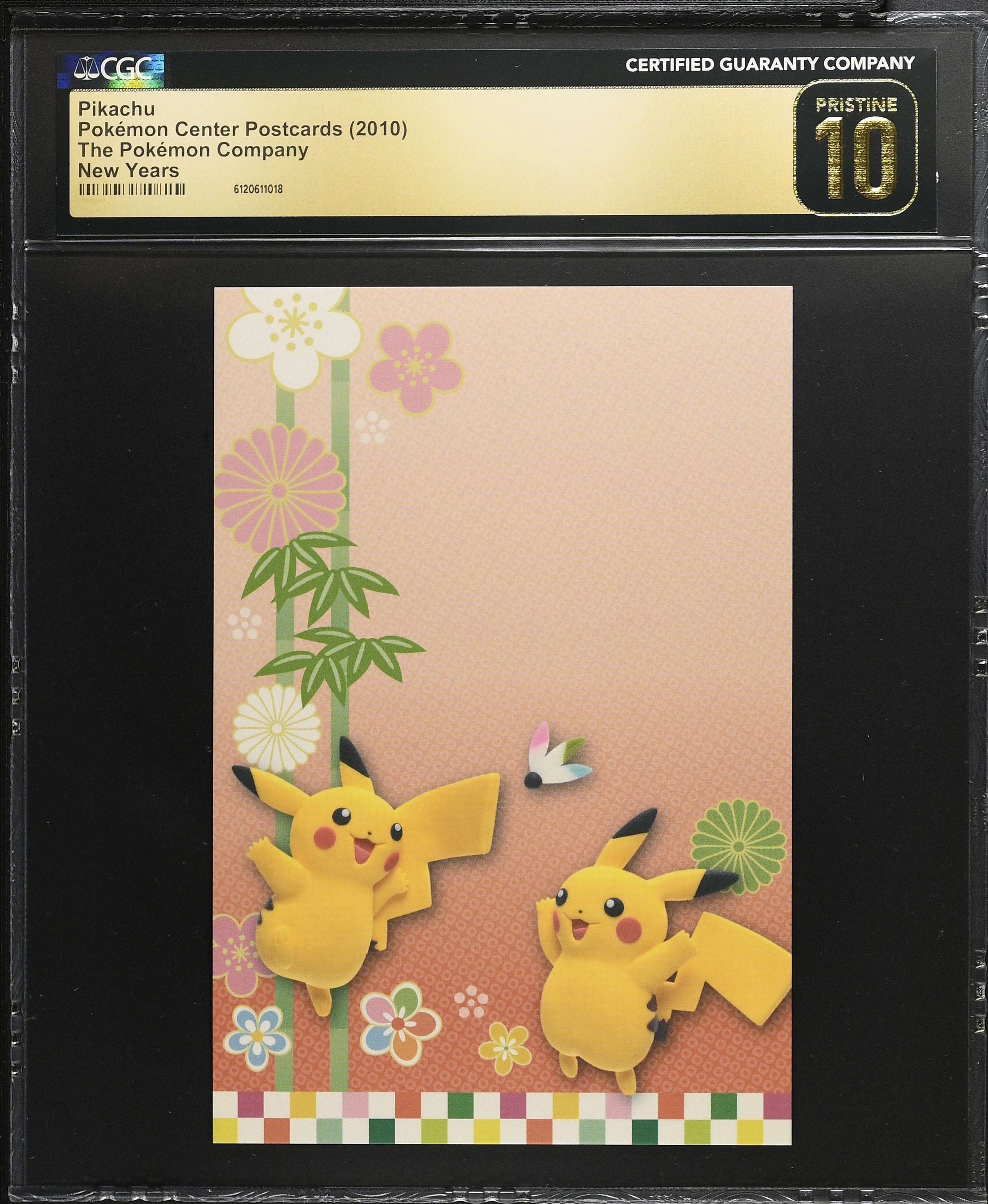 Pikachu CGC 10 Pristine 2010 New Years Pokemon Center Postcards Other Pokemon Cards
