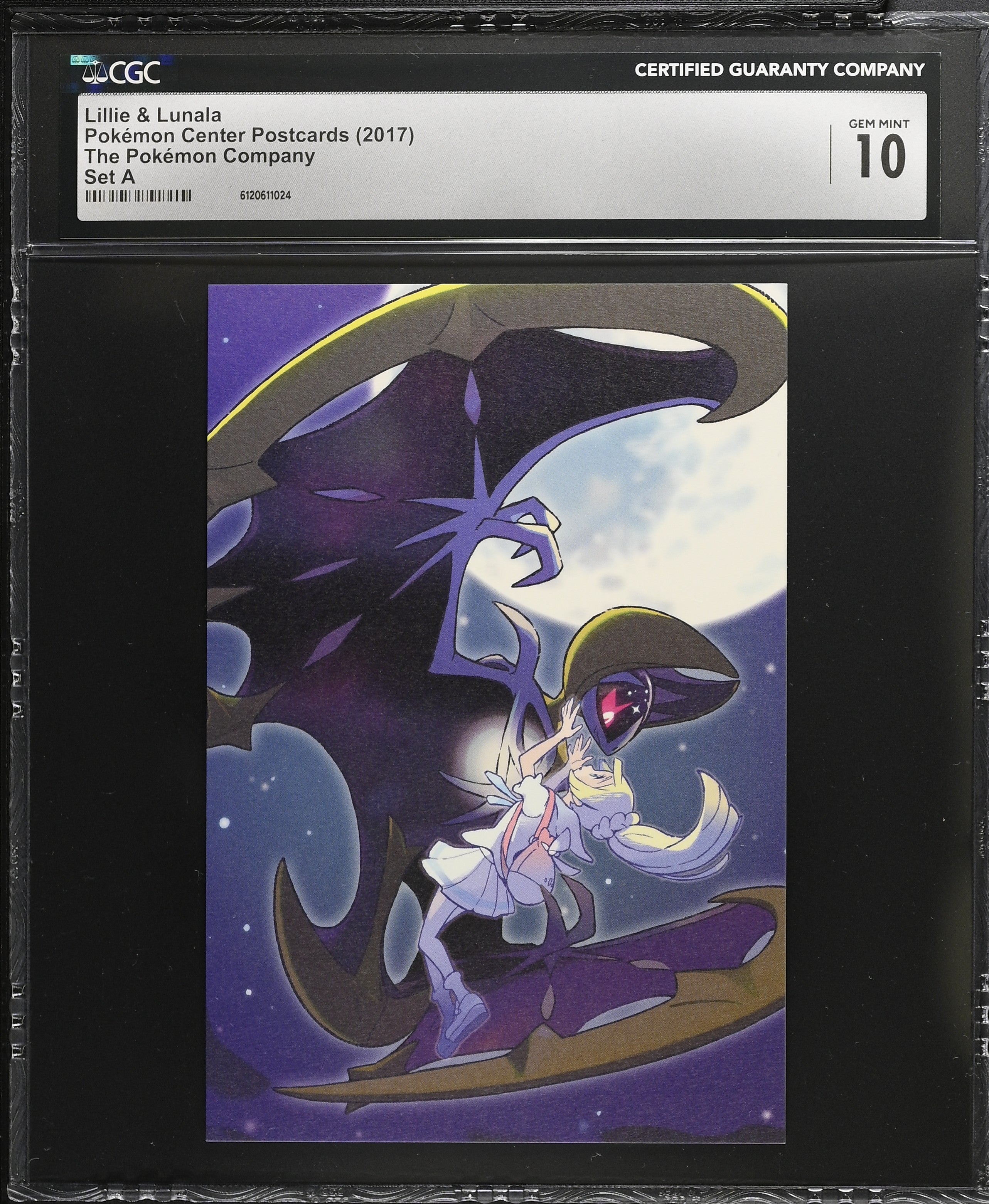Lillie & Lunala CGC 10 Gem Mint 2017 Set A Pokemon Center Postcard