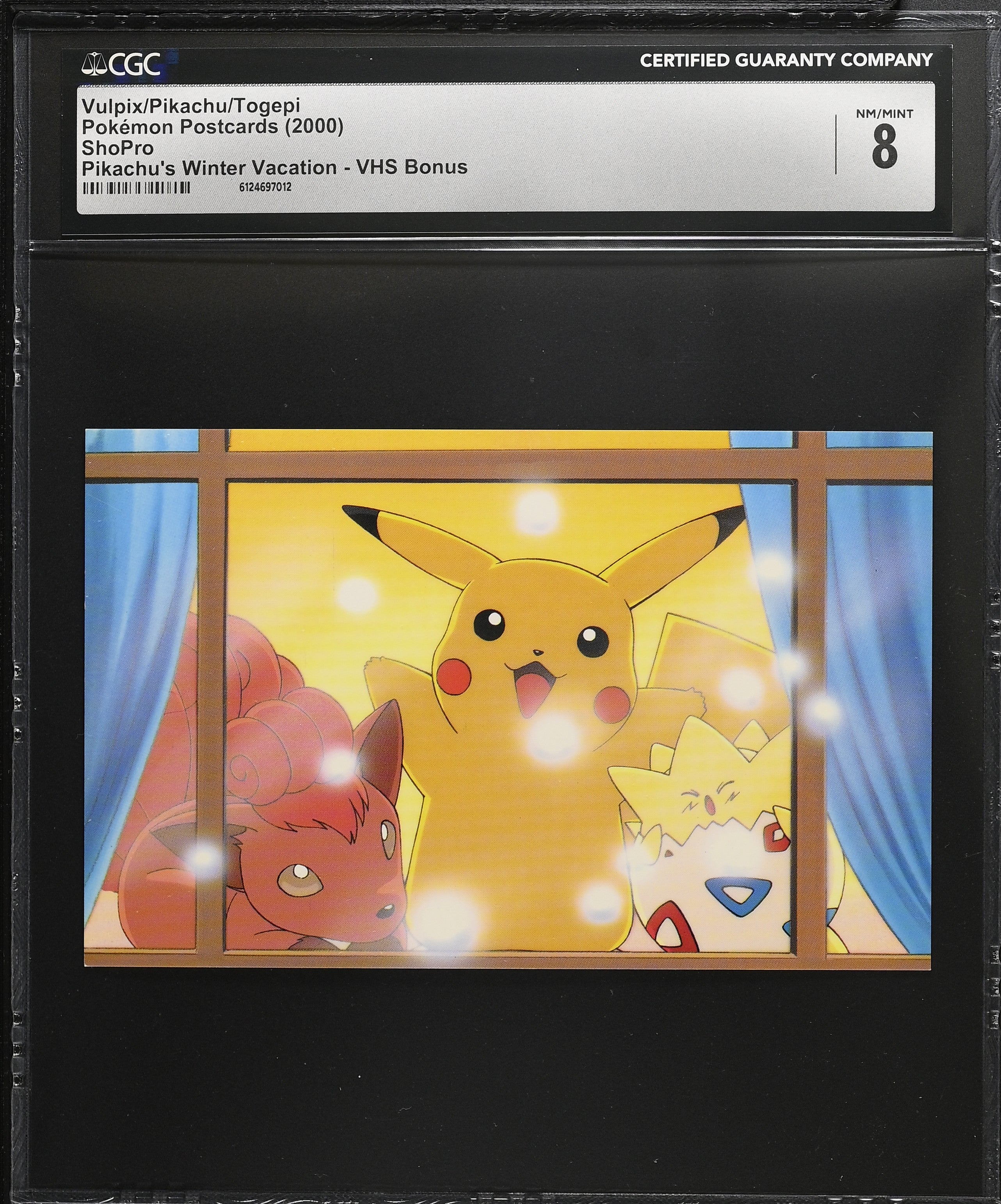 Vulpix Pikachu Togepi CGC 8 2000 Winter Vacation VHS Pokemon Postcard Japanese