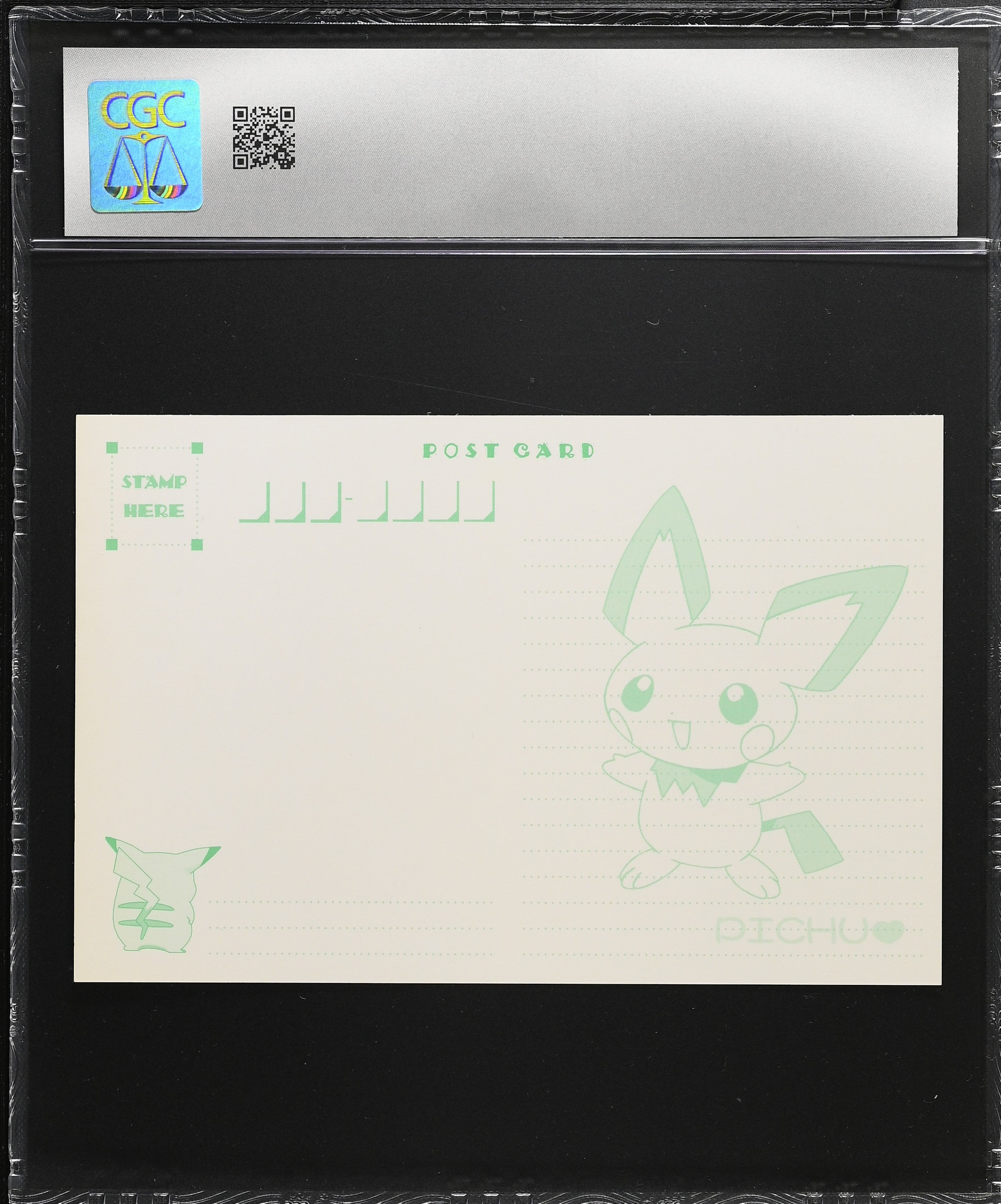 Totodile Pikachu Pichu 0197 CGC 8.5 2000 Pokemon Chara Mail Japanese Postcard
