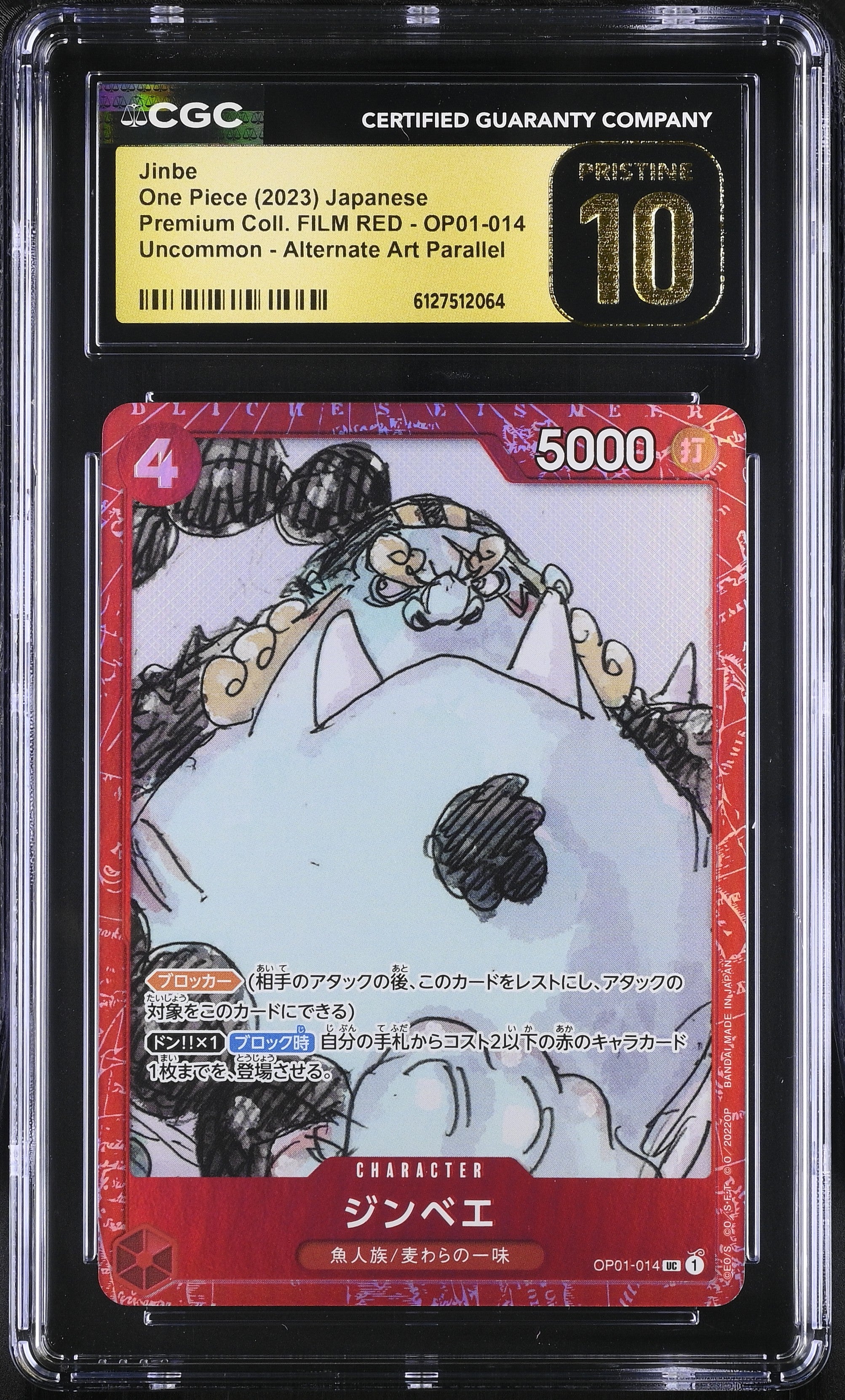 Jinbe OP01-014 CGC 10 Pristine 2023   Film Red One Piece Japanese