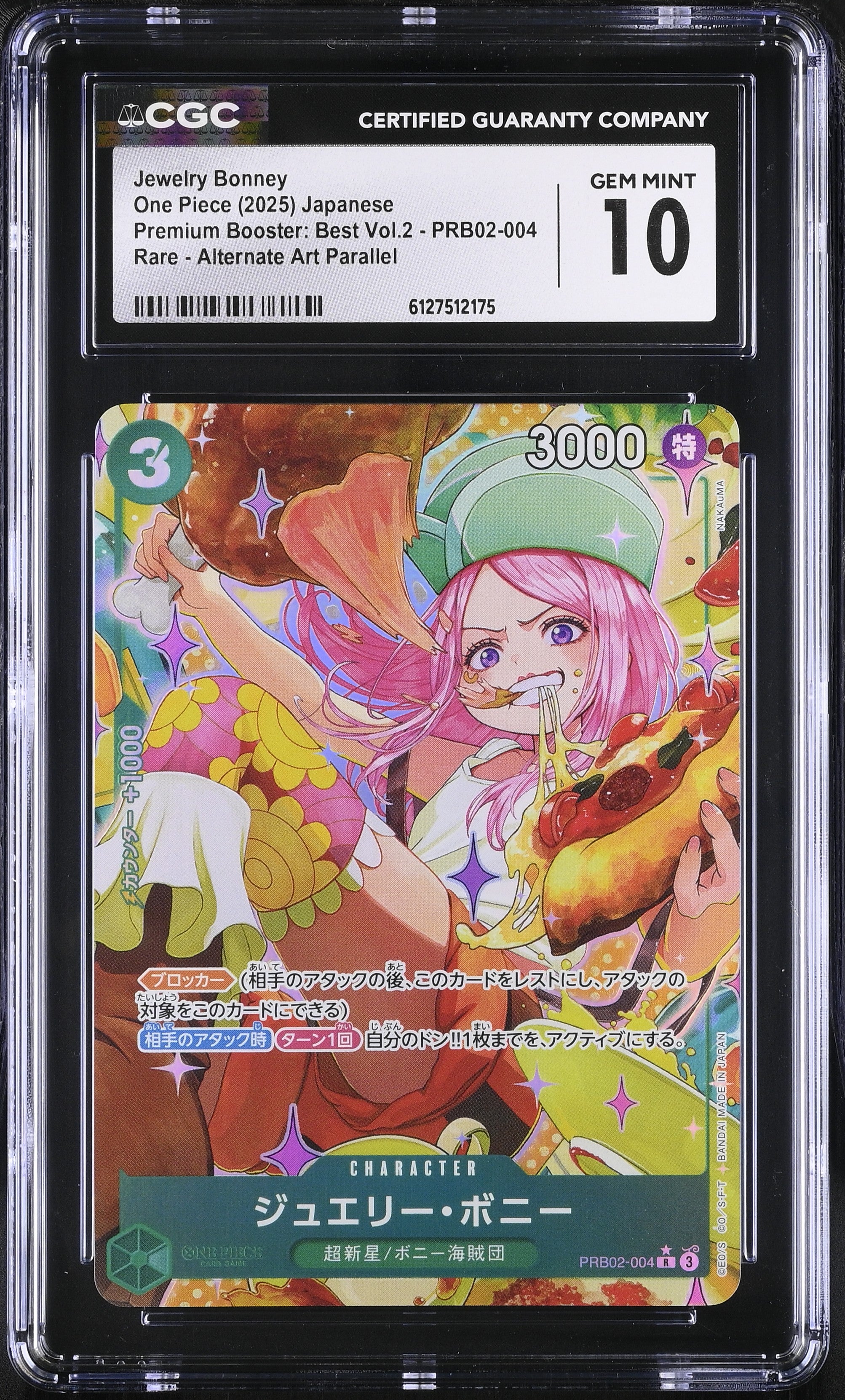 Jewelry Bonney PRB02-004 CGC 10 Gem Mint 2025 Alternate Art Parallel One Piece Japanese