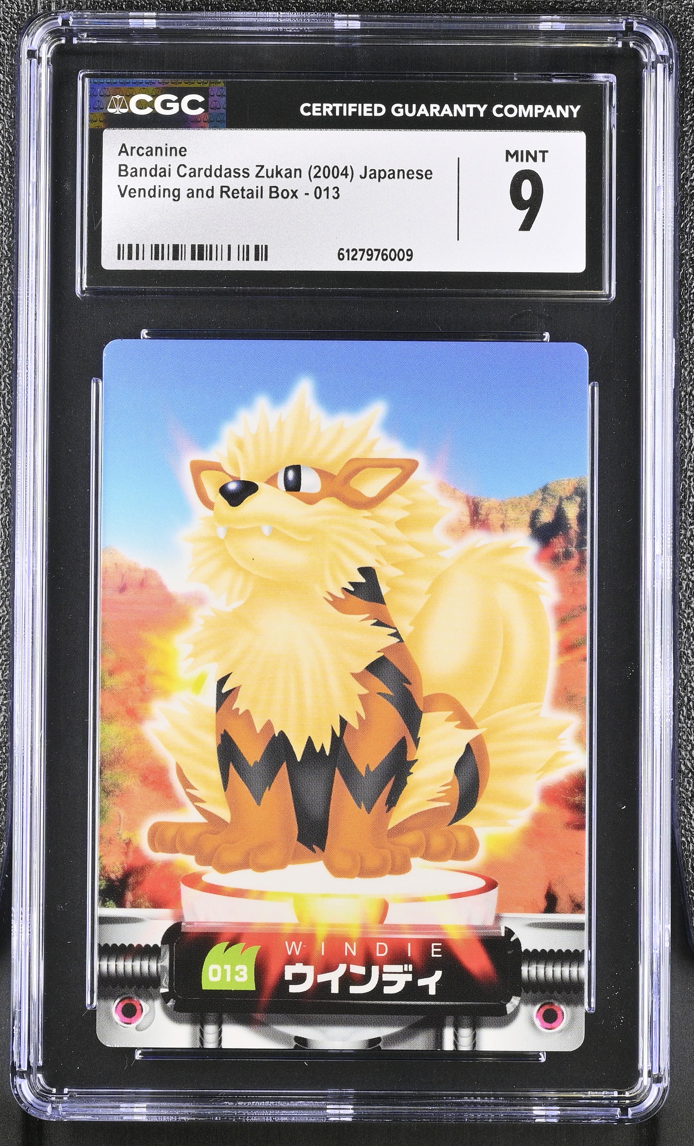 Arcanine 013 CGC 9 Mint 2004 Bandai Carddass Zukan Japanese