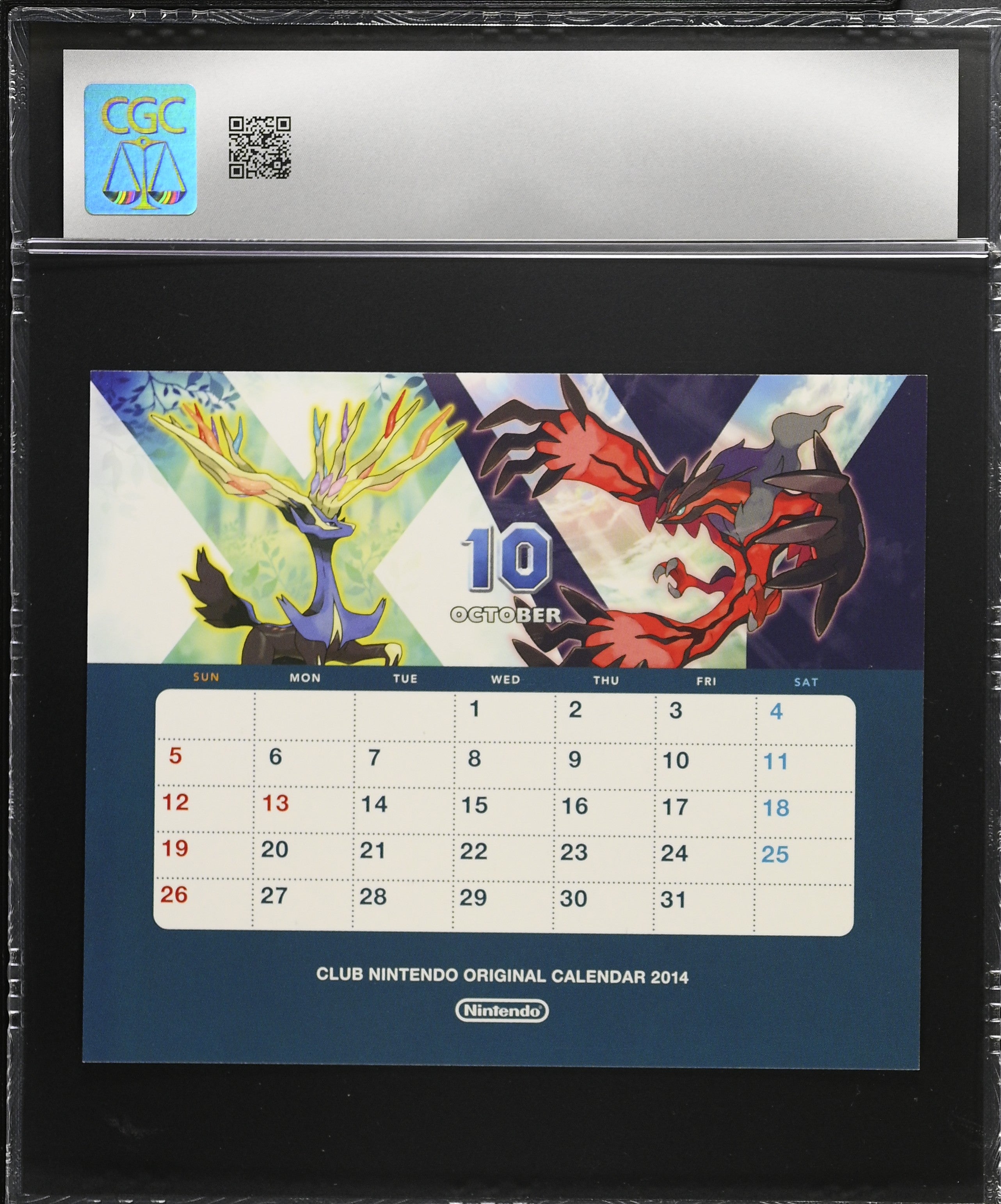 Pokemon X & Y Frokie Fennekin Chespin CGC 9 2013 Calendar 2014 Nintendo Japanese