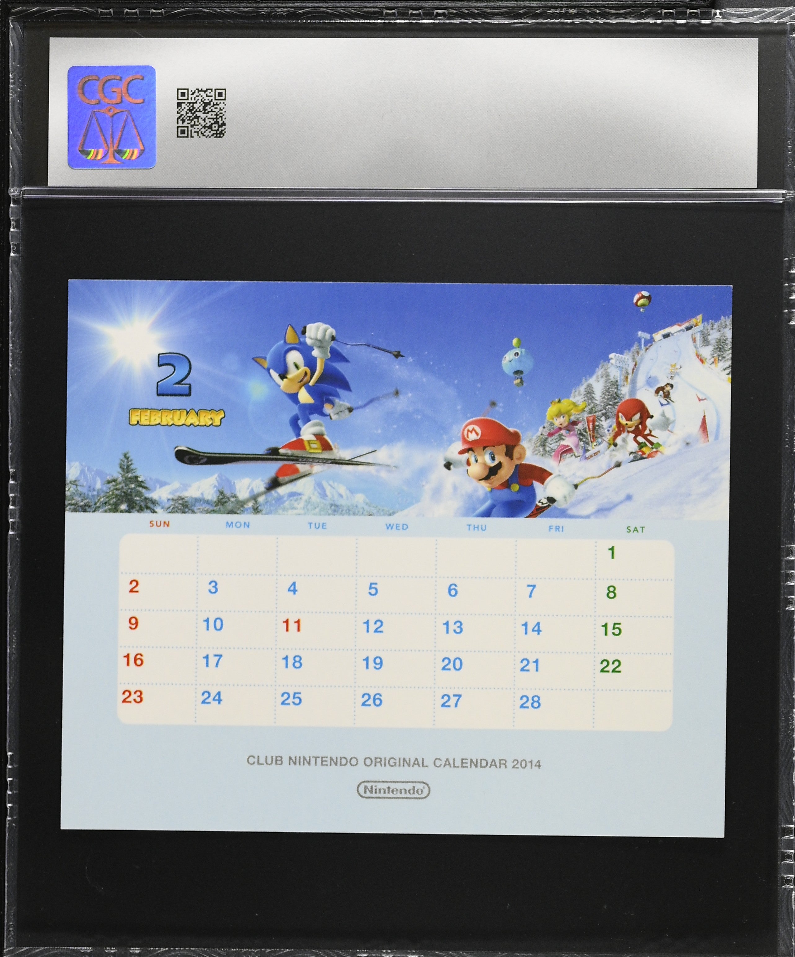 Mario & Sonic Olympic Winter Games CGC 9 2013 Calendar 2014 Nintendo Japanese