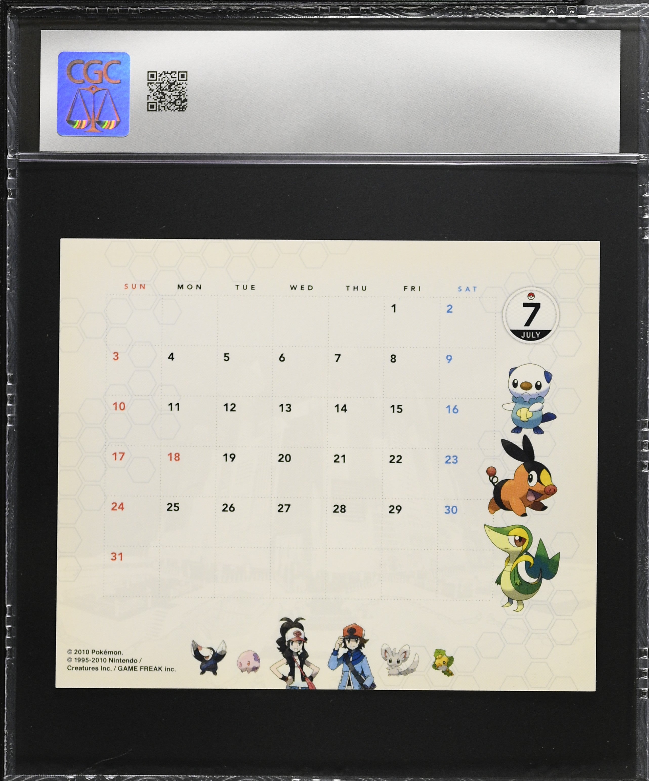 Pokemon Black & White CGC 9 2010 Calendar 2011 Nintendo Japanese