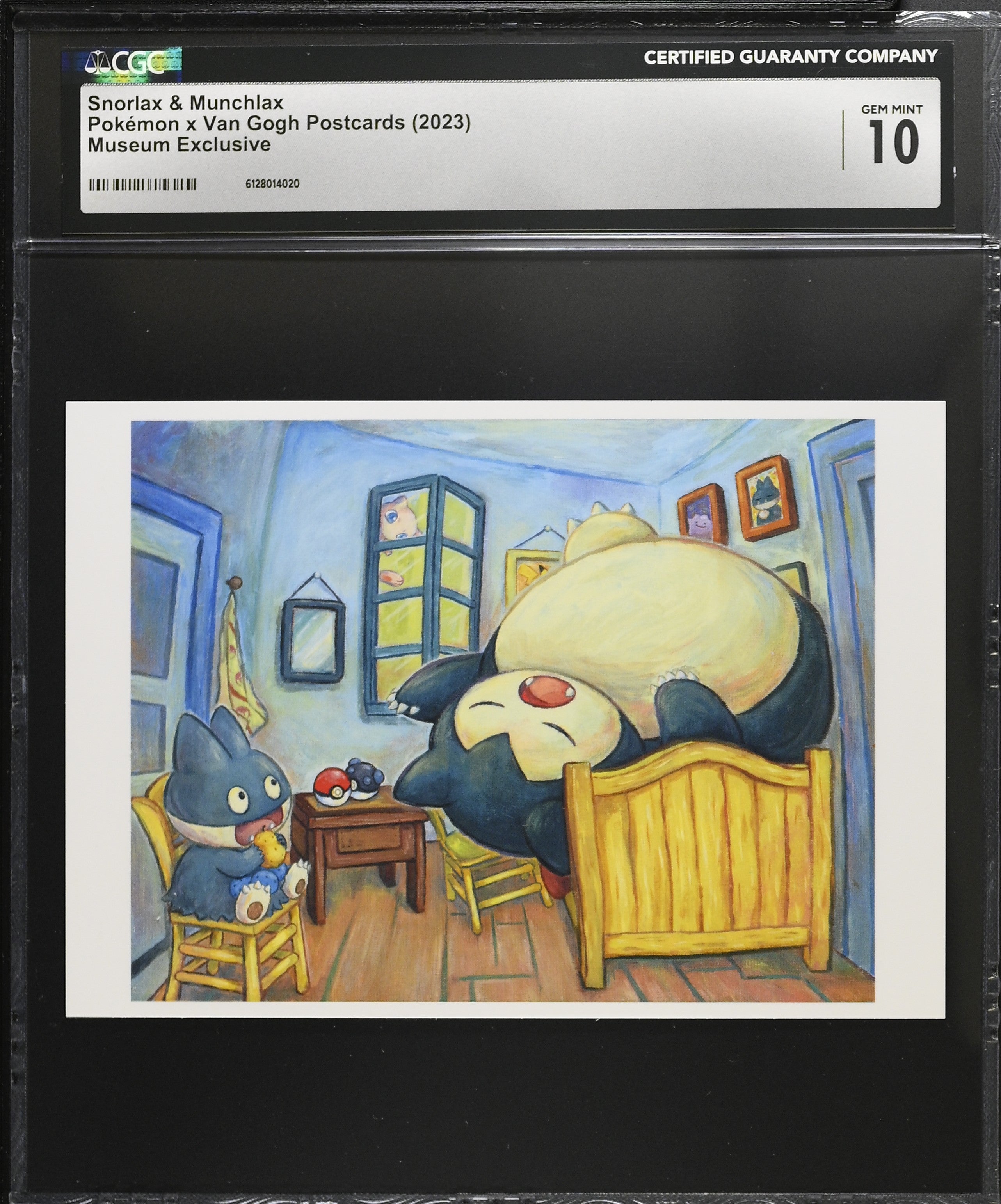 Snorlax & Munchlax CGC 10 Gem Mint 2023 Museum Exclusive Pokemon X Van Gogh Postcard