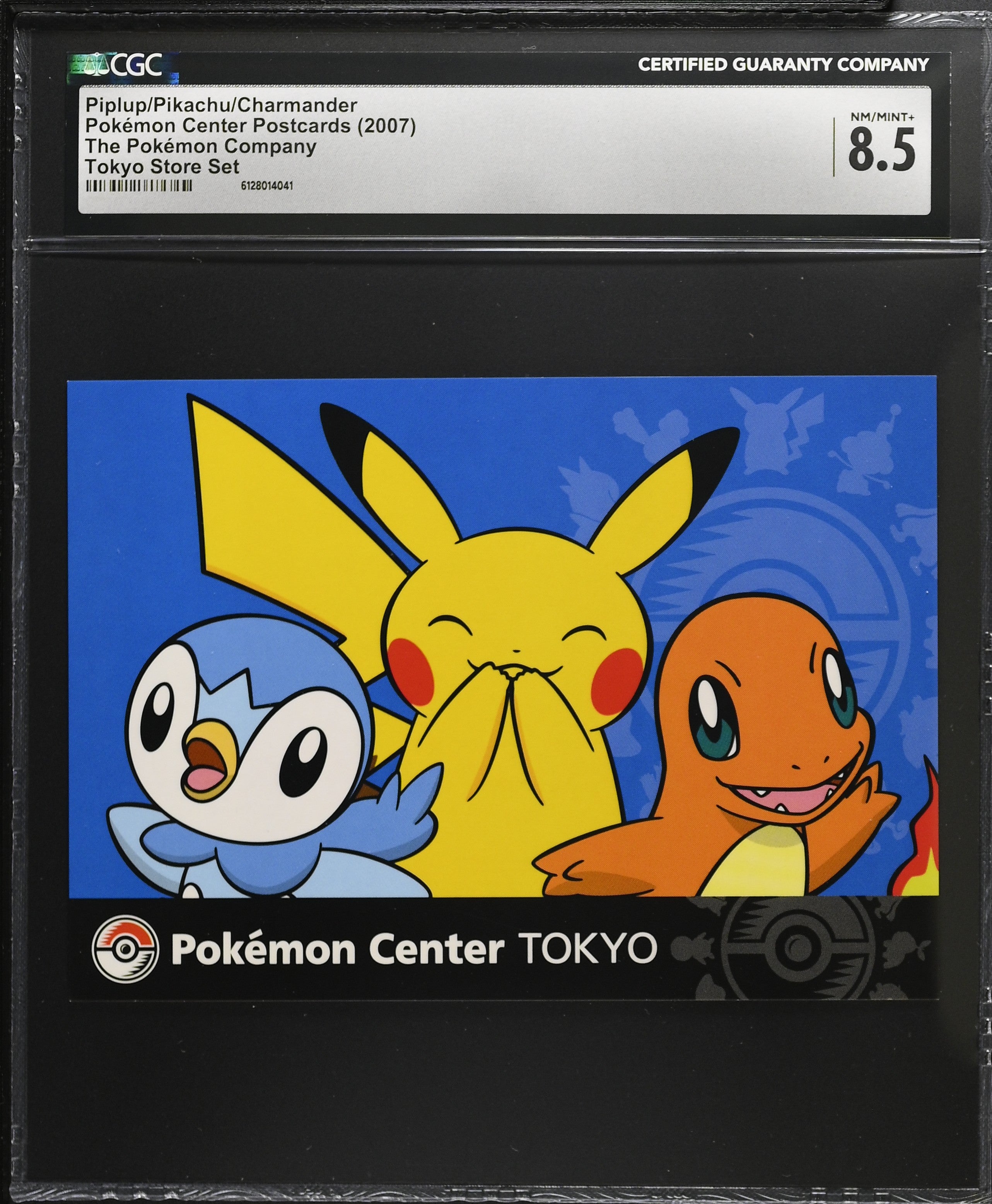 Piplup Pikachu Charmander CGC 8.5 2007 Tokyo Store Set Pokemon Center Postcard