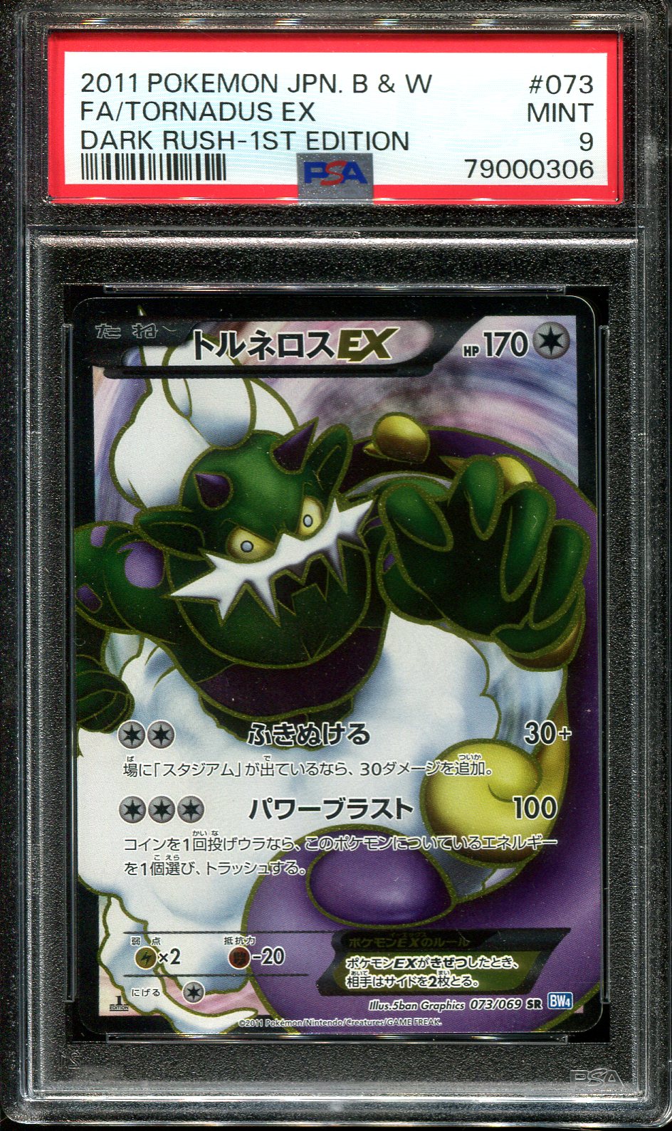 TORNADUS 073/069 PSA 9 POKEMON DARK RUSH JAPANESE FULL ART 1ST EDITION