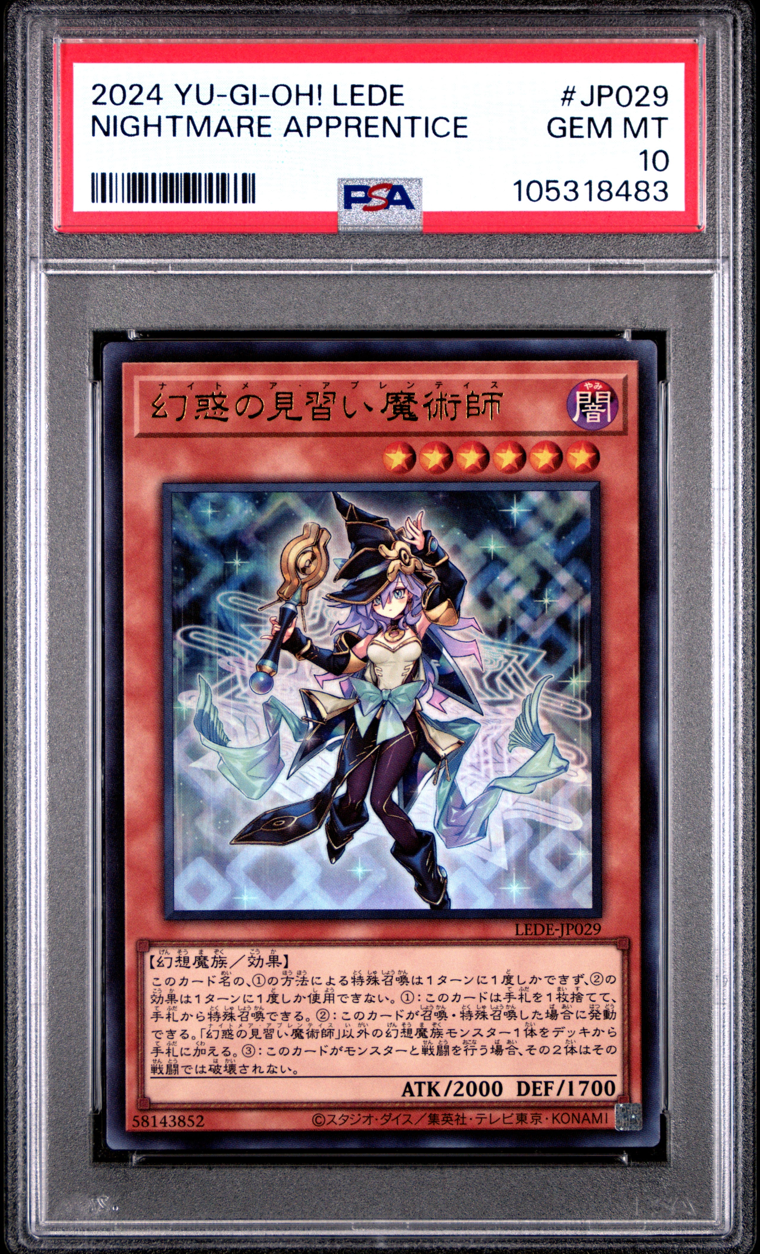Nightmare Apprentice LEDE-JP029 PSA 10 2024 Yugioh Japanese